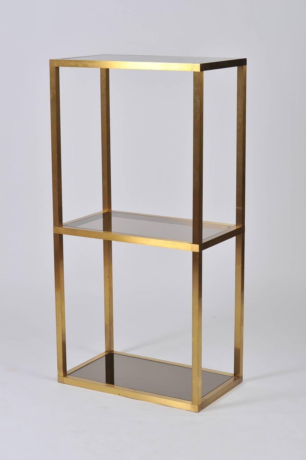 Mid-Century Modern French, 1970s Brass Etagere