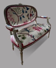 French 19 C Limed Wood Sofa