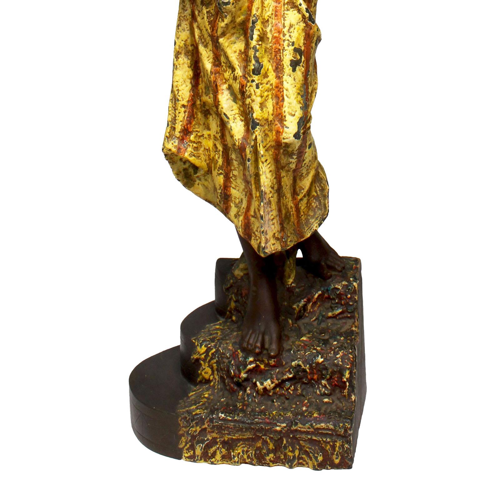 Blown Glass A French 19th-20th C. Orientalist Spelter Lamp of an Arab - Middle-Easten Man For Sale