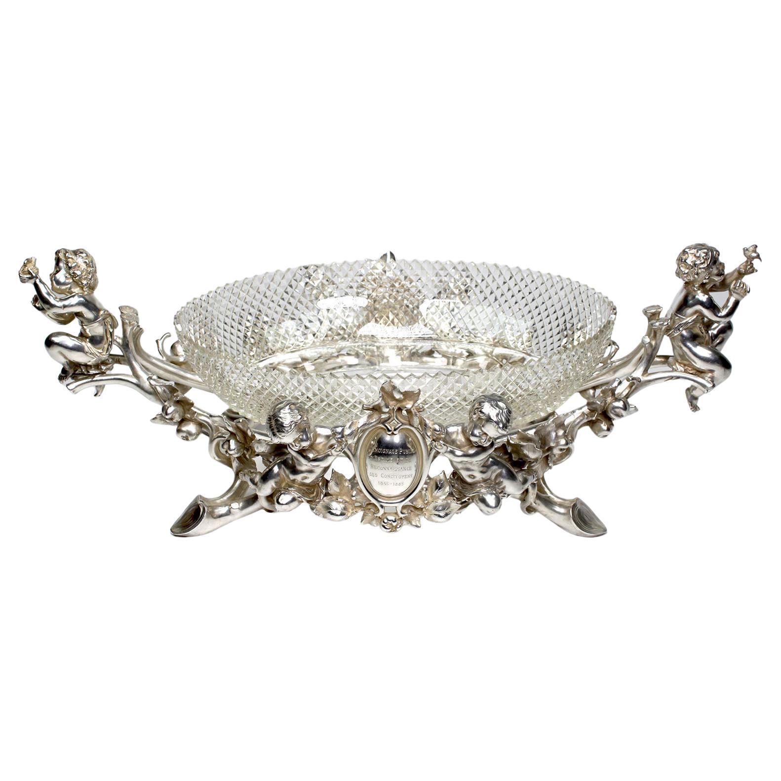 French 19th/20th Century Louis XV Style Christofle & Cie Figural Centerpiece For Sale