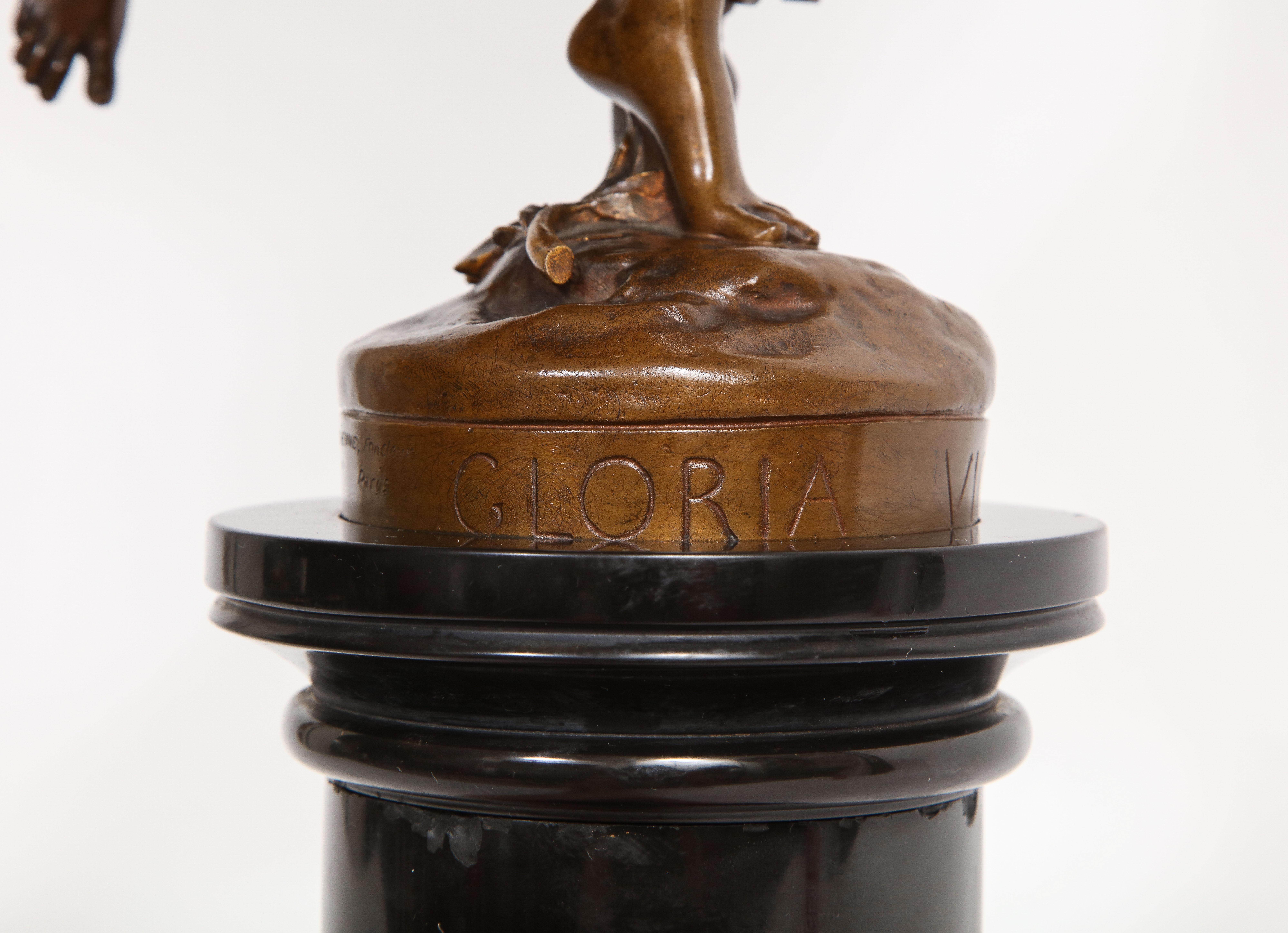 Französische vergoldete und patinierte Bronzegruppe der Gloria Victis aus dem 19. Jahrhundert von A. Mercie im Angebot 13