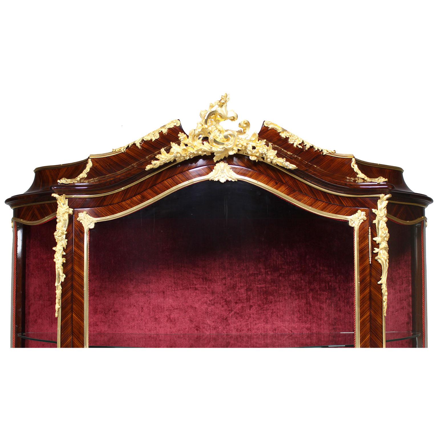 Gilt A French Louis XV Style Belle Époque Ormolu Mounted Vitrine, by Alexandre Hugnet For Sale