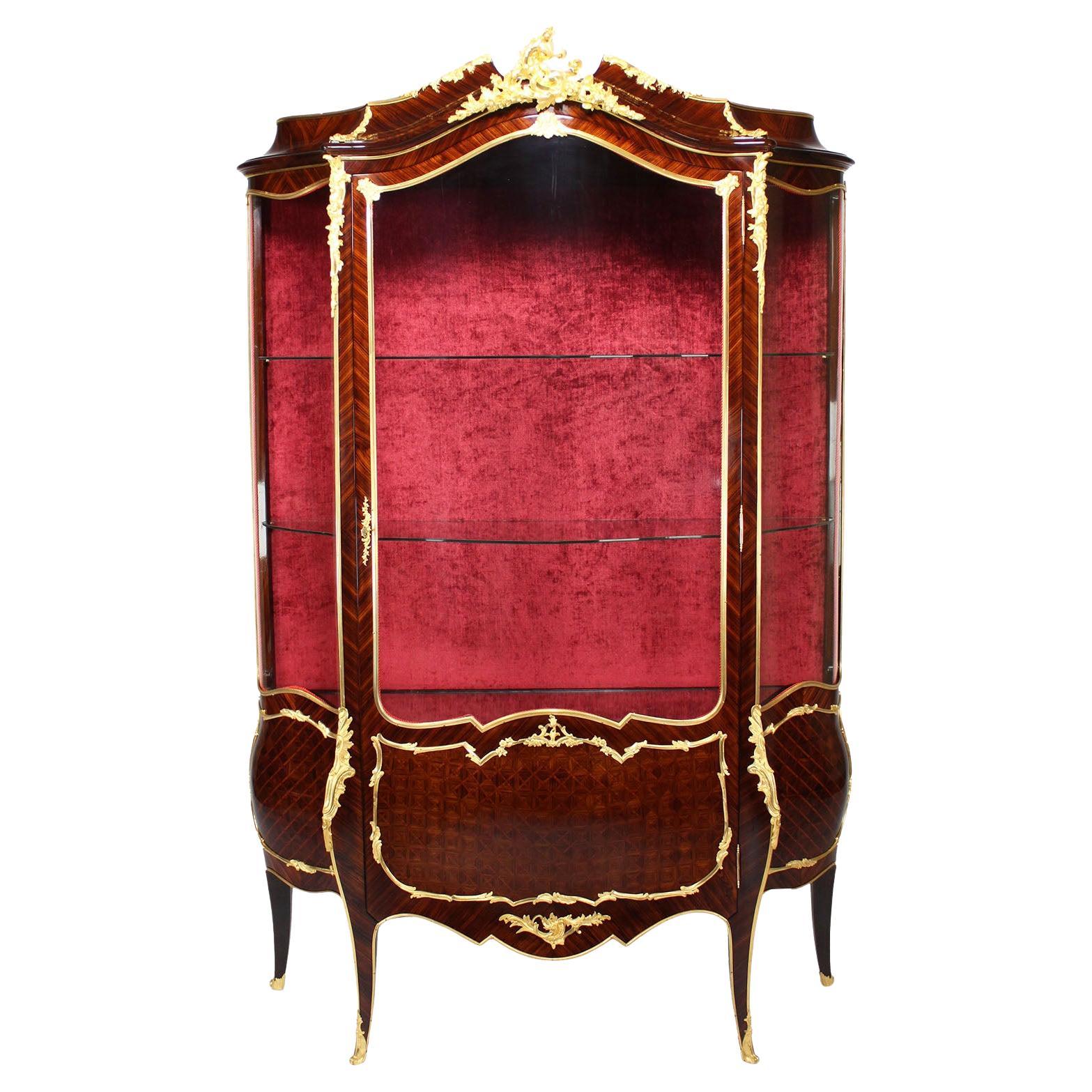 A French Louis XV Style Belle Époque Ormolu Mounted Vitrine, by Alexandre Hugnet For Sale