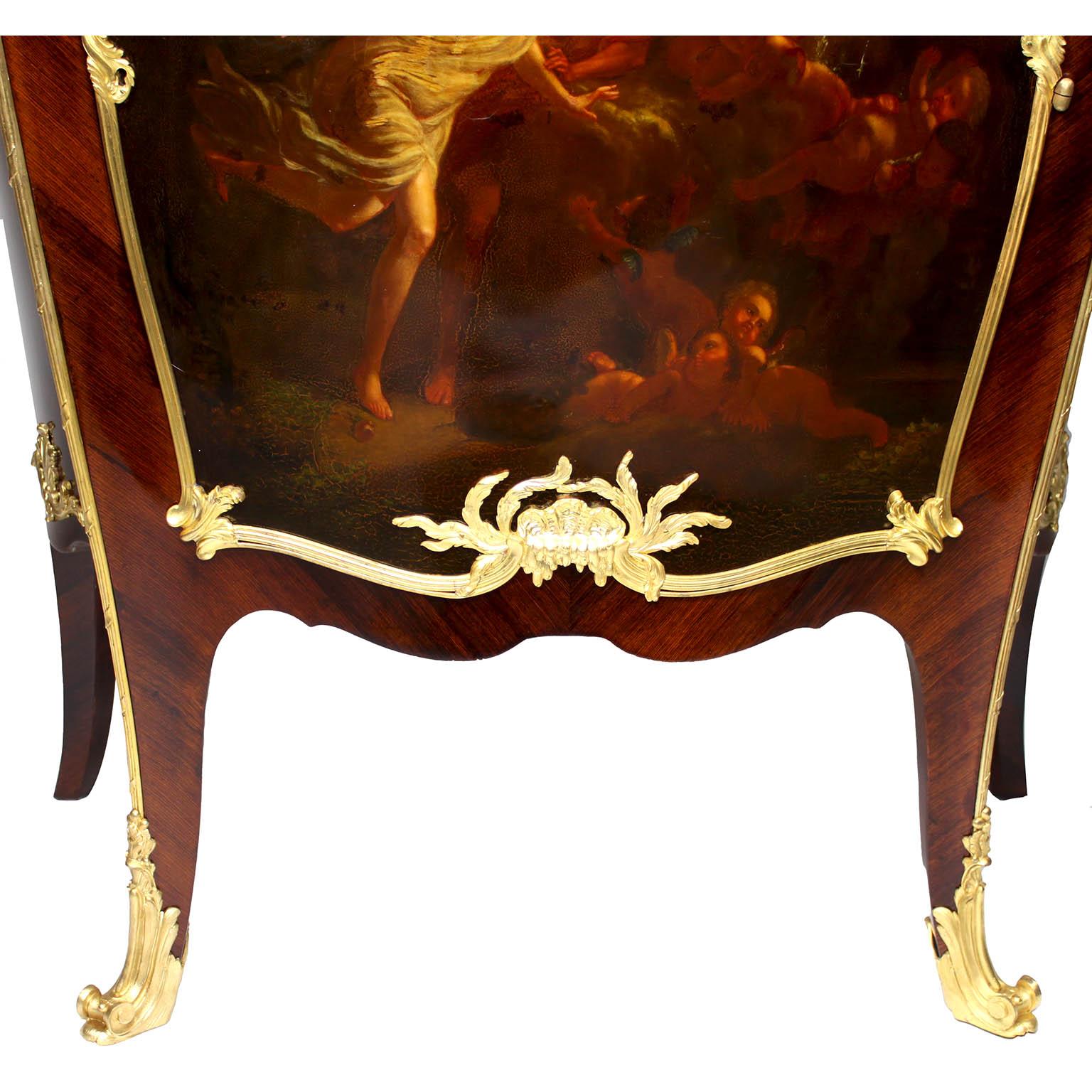 French 19th C. Louis XV Style Ormolu-Mounted Vernis Martin Cabinet by F. Linke For Sale 1