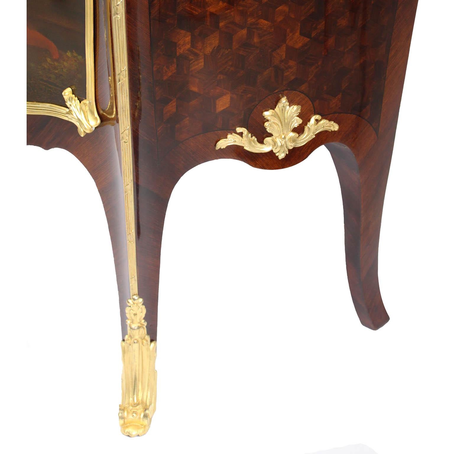 French 19th C. Louis XV Style Ormolu-Mounted Vernis Martin Cabinet by F. Linke For Sale 3