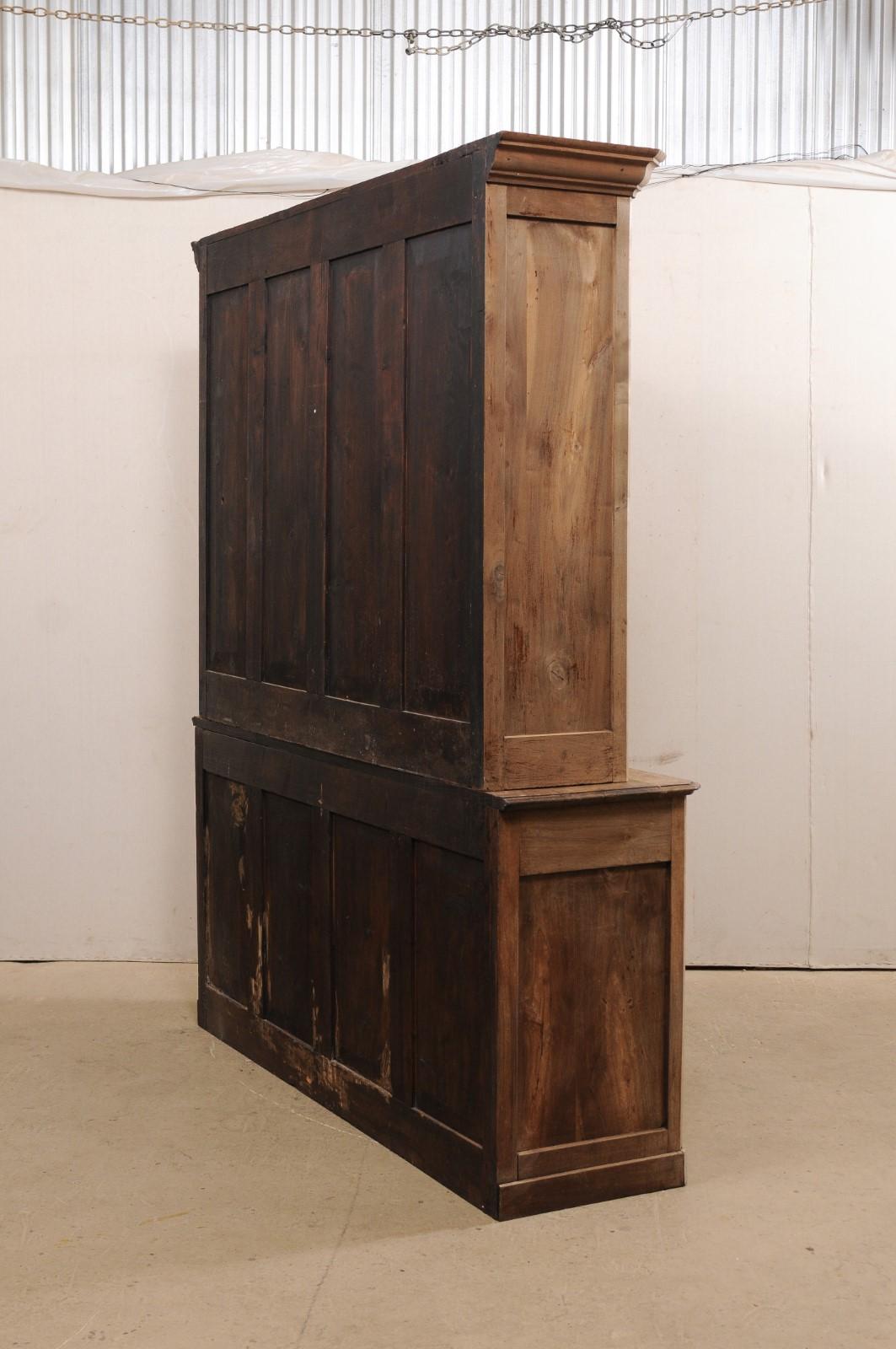 French 19th Century Tall Cabinet w/ Glass Display Top over Closed Storage Below 4