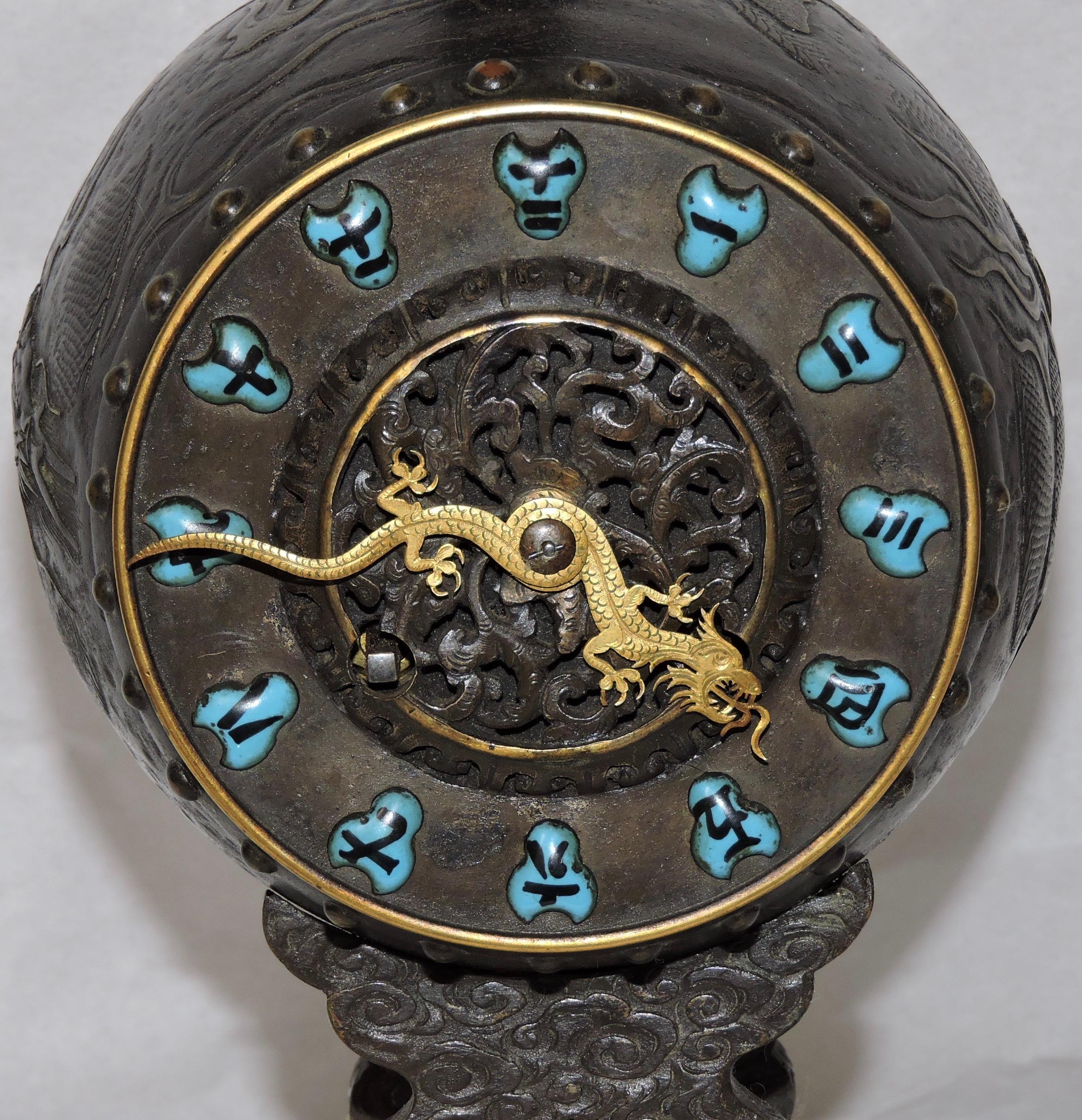 Mid-19th Century French 19th Century Aesthetic Movement Chinoiserie Timepiece by Susse Frères For Sale