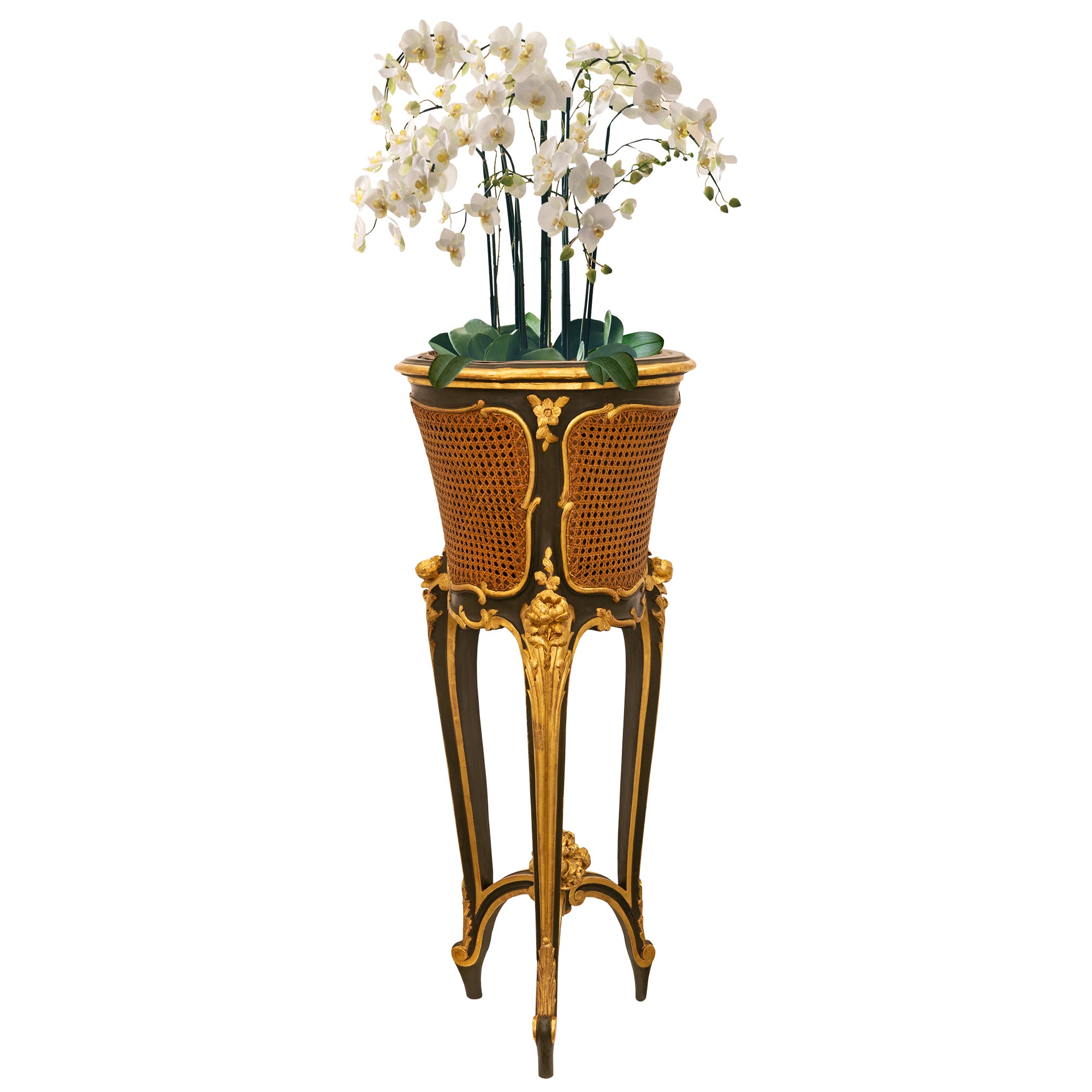 French, 19th Century, Belle Époque Period Polychrome and Giltwood Planter For Sale 8