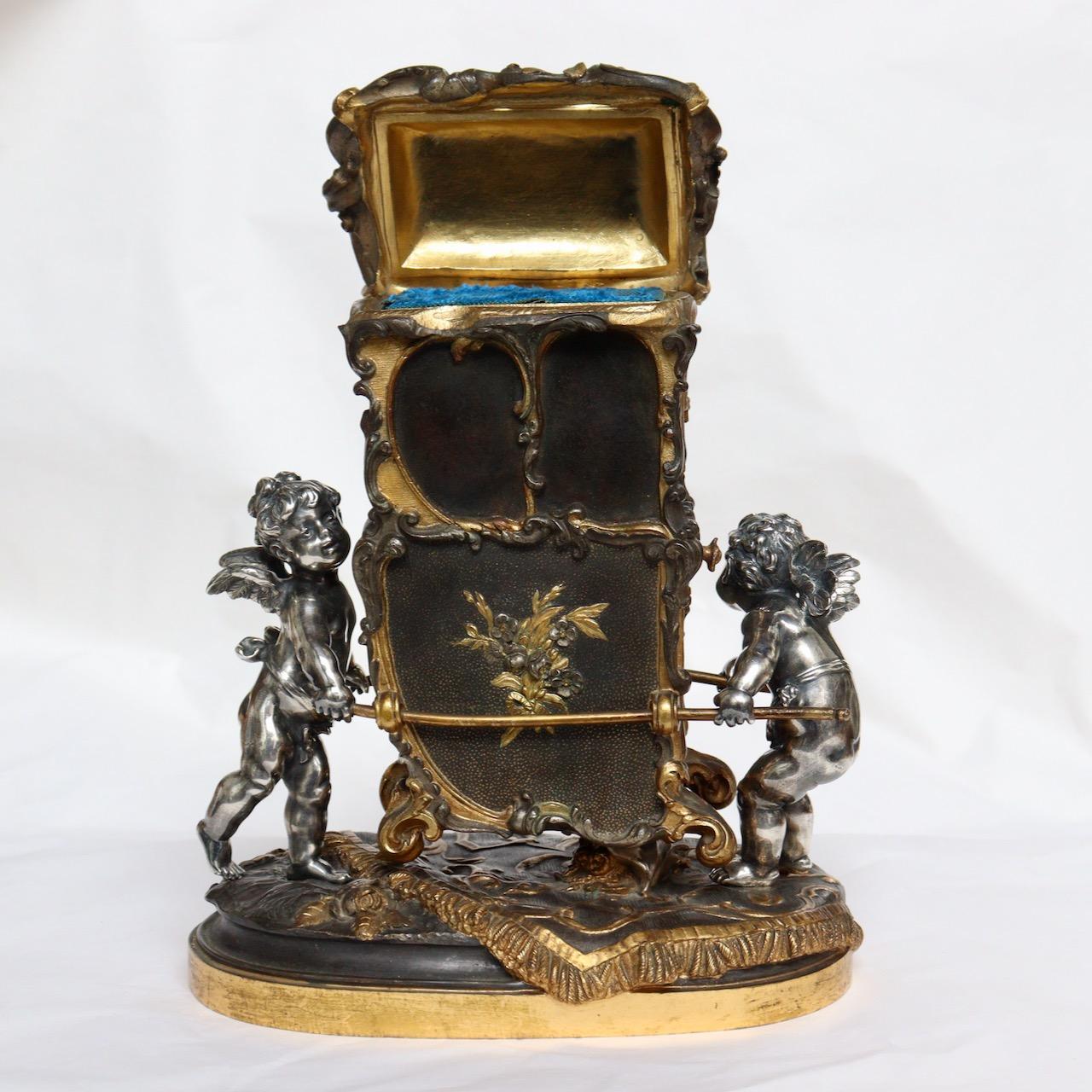 French 19th Century Bronze Jewelry Casket by Auguste Moreau In Good Condition In Saint-Ouen, FR