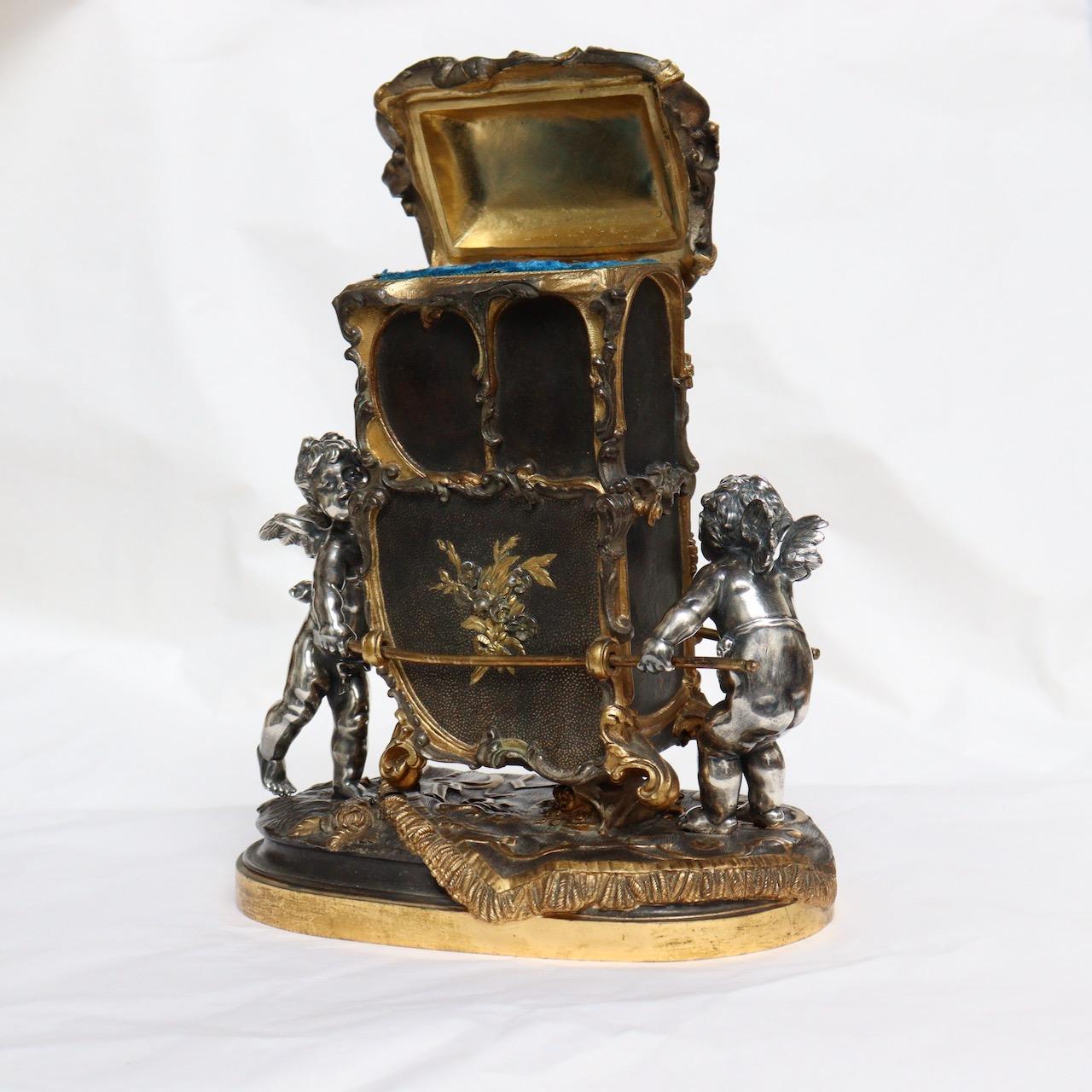French 19th Century Bronze Jewelry Casket by Auguste Moreau 1