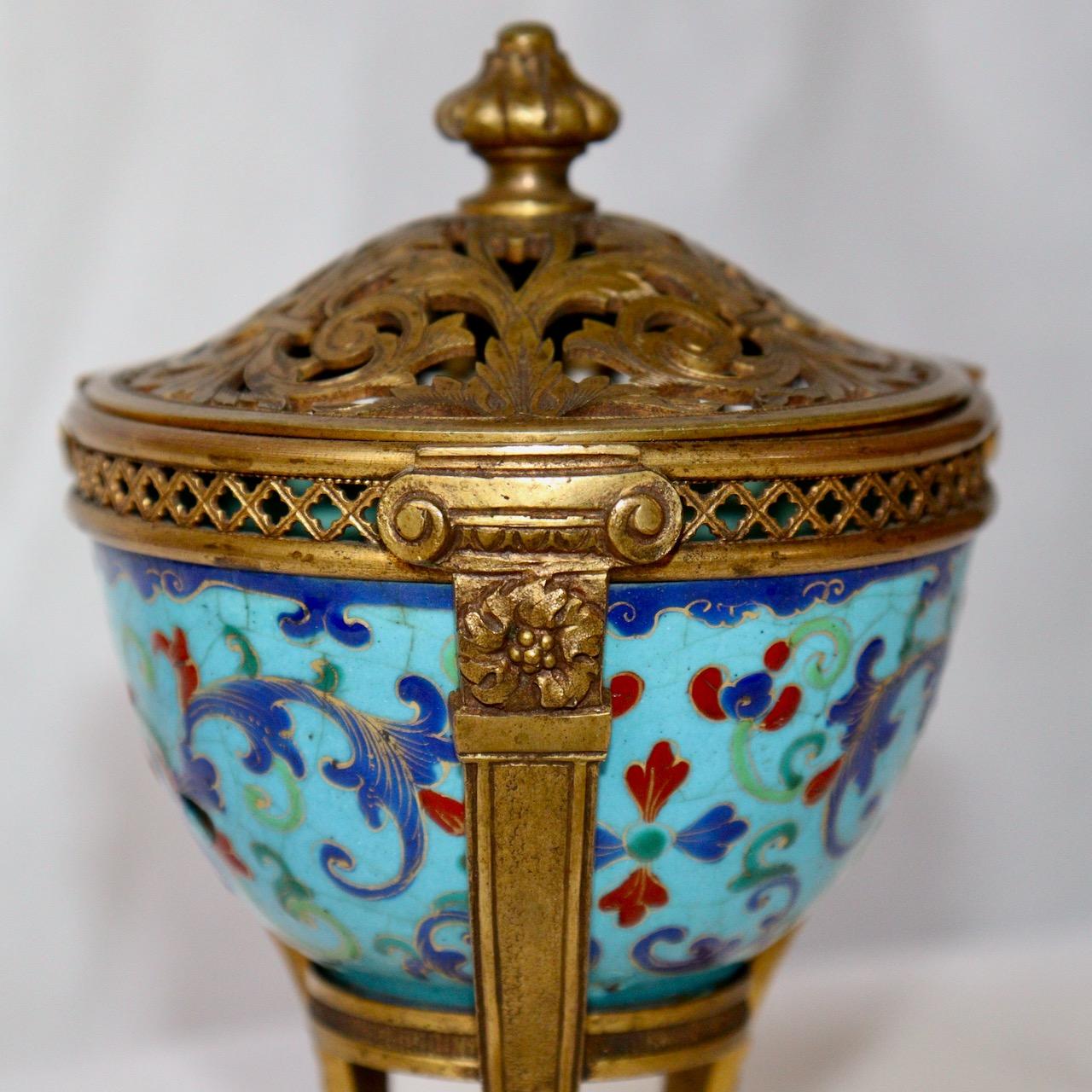 Vase aus gebürstetem Parfüm oder Topf Pourri aus dem 19. Jahrhundert (Louis XVI.)
