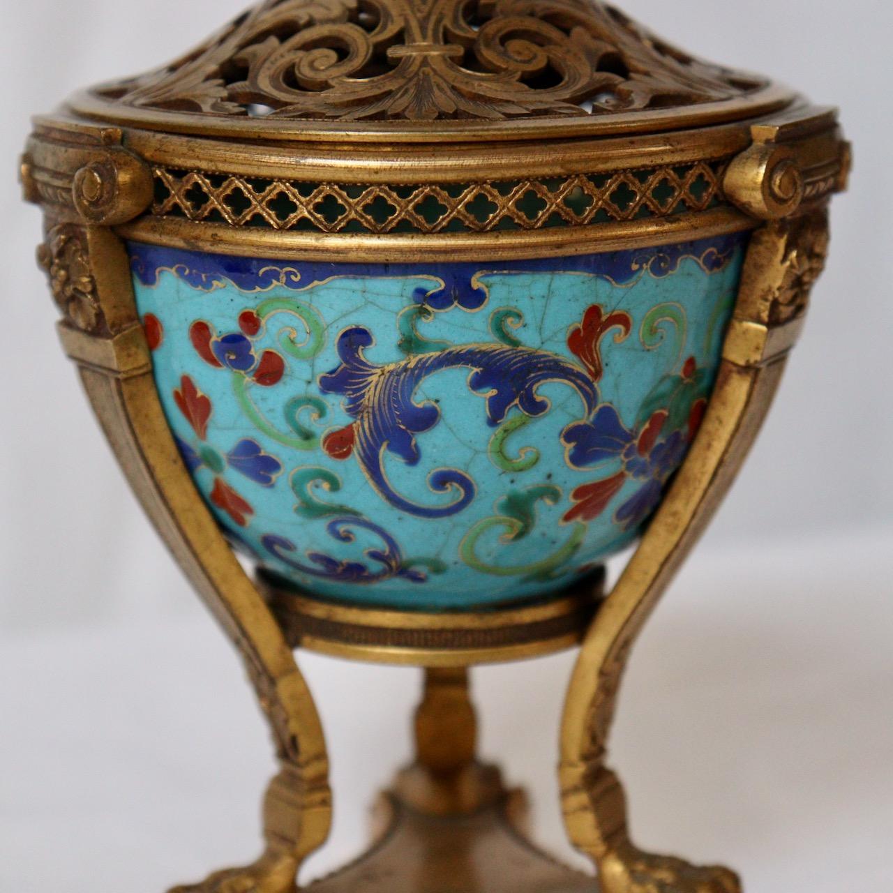 Vase aus gebürstetem Parfüm oder Topf Pourri aus dem 19. Jahrhundert (Französisch)