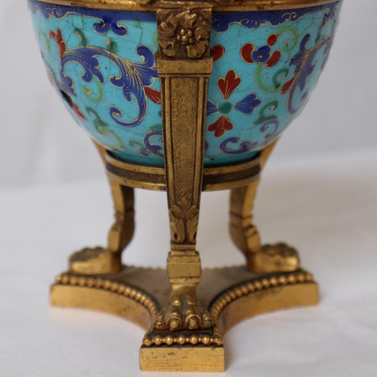 Vase aus gebürstetem Parfüm oder Topf Pourri aus dem 19. Jahrhundert (Spätes 19. Jahrhundert)