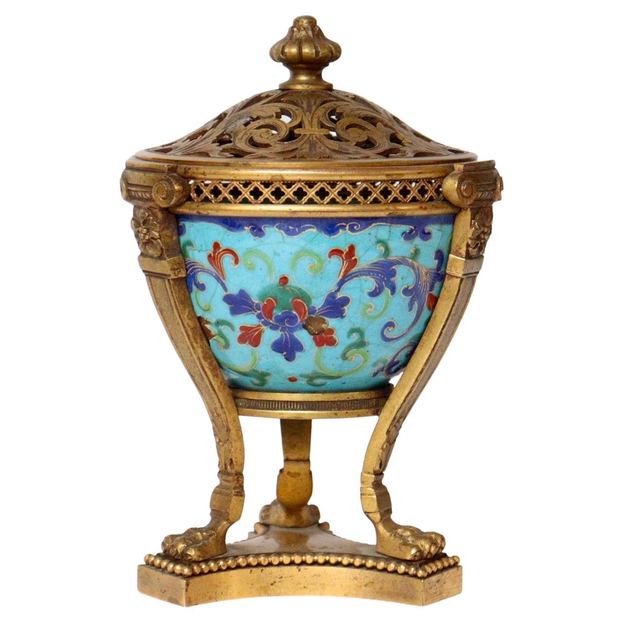 French 19th Century Brule Parfum or Pot Pourri Vase