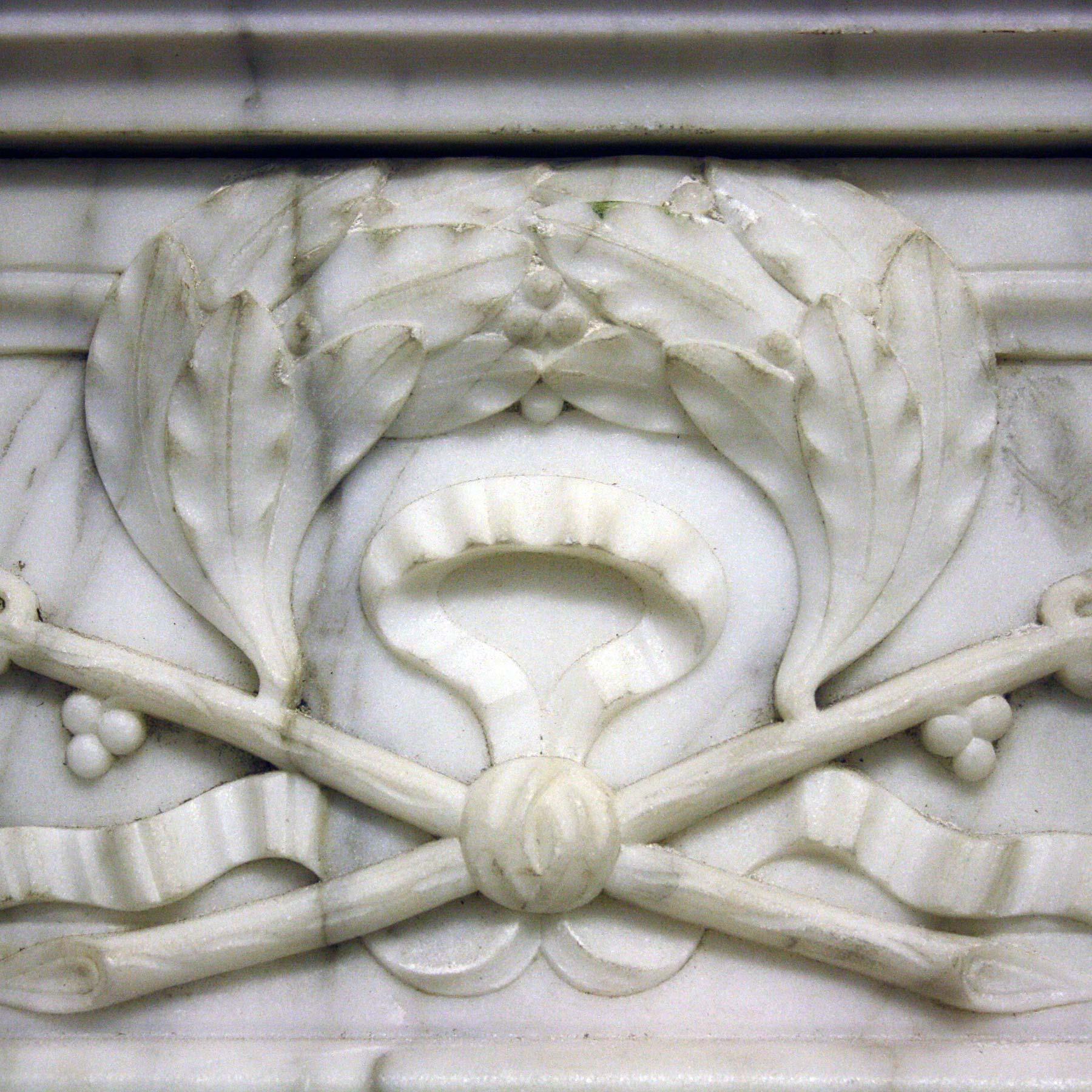 French 19th Century Carrara Marble Chimneypiece in the Louis XVI Manner 2