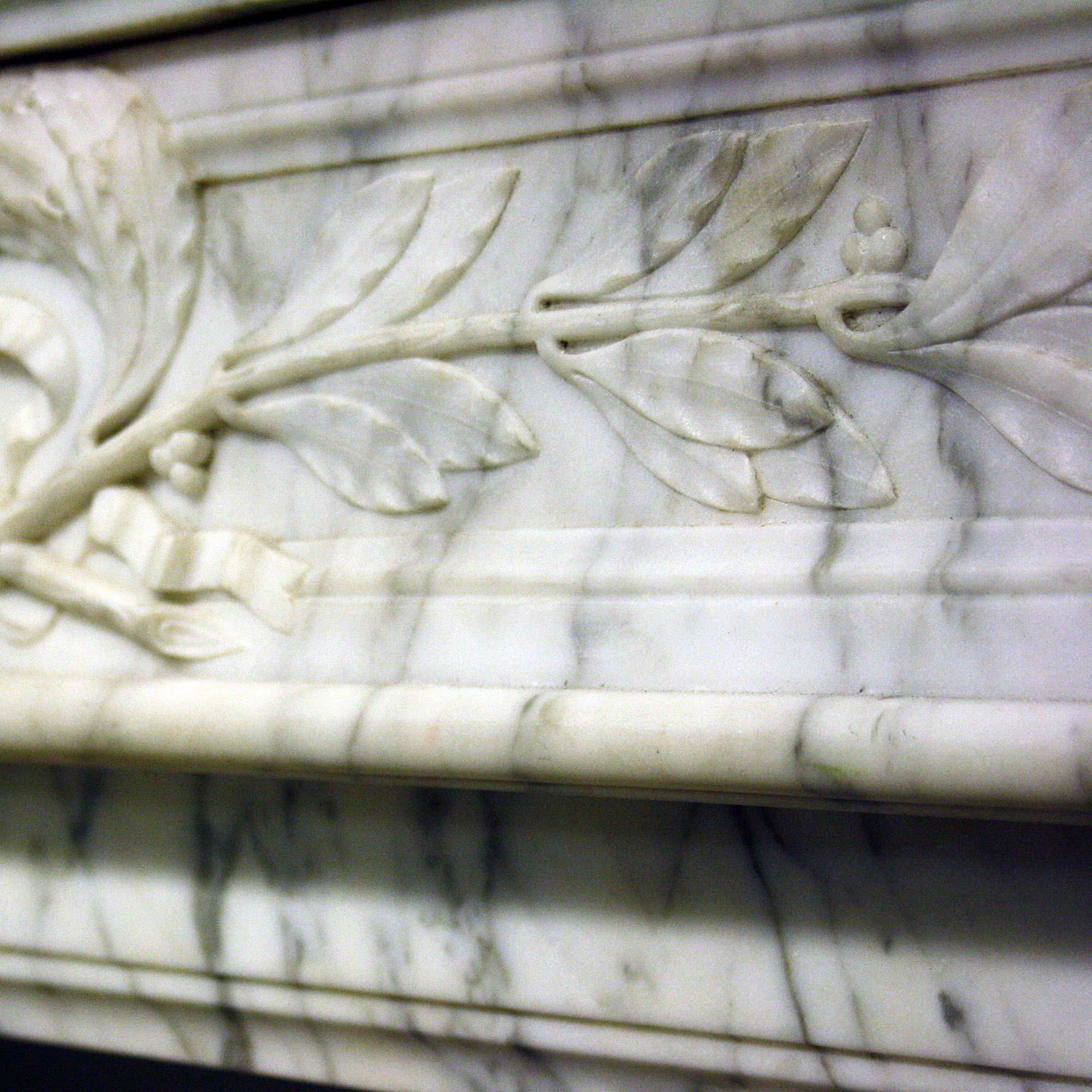 French 19th Century Carrara Marble Chimneypiece in the Louis XVI Manner 4