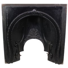 A French 19th Century Cast Iron Fireplace Mantel Wood/Coal Register Insert Grate