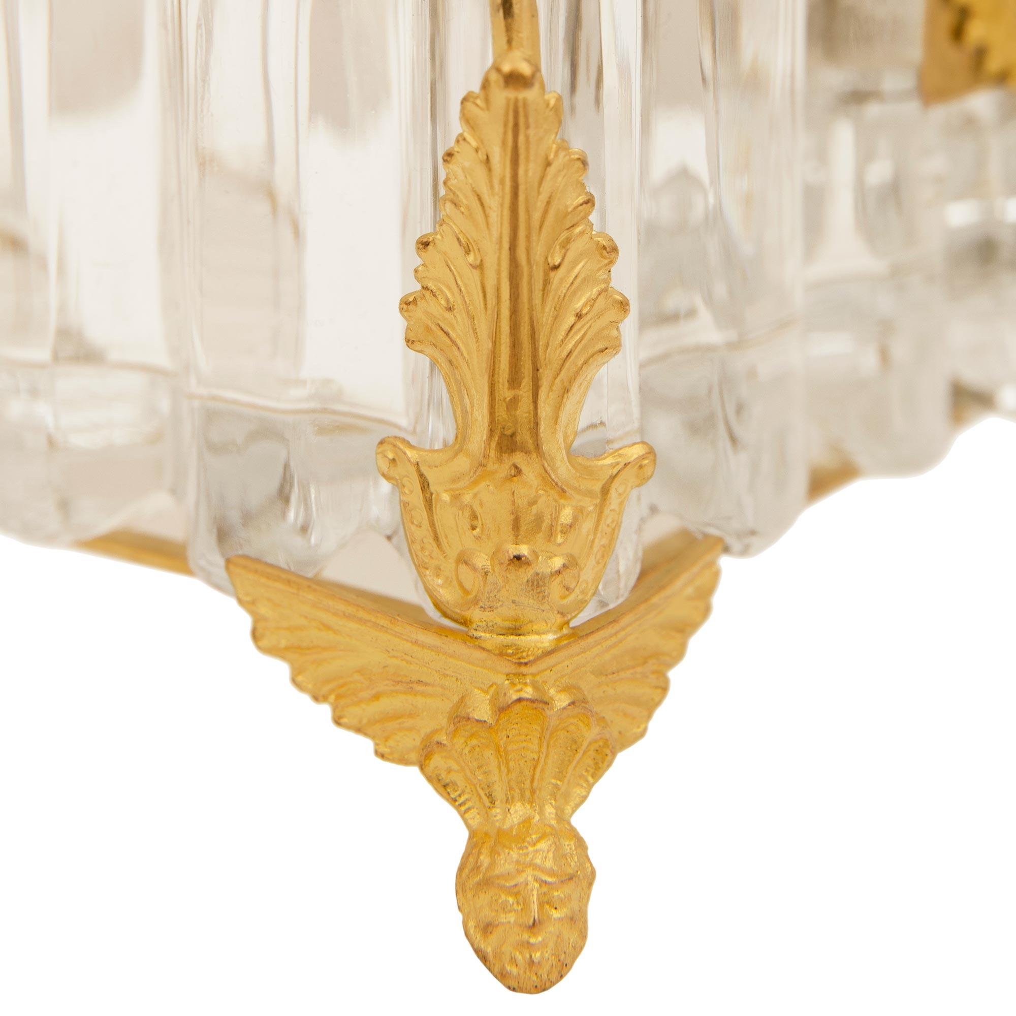 A French 19th century Charles X Period Baccarat Crystal and Ormolu box For Sale 4