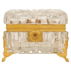 Antique A French 19th century Charles X Period Baccarat Crystal and Ormolu box