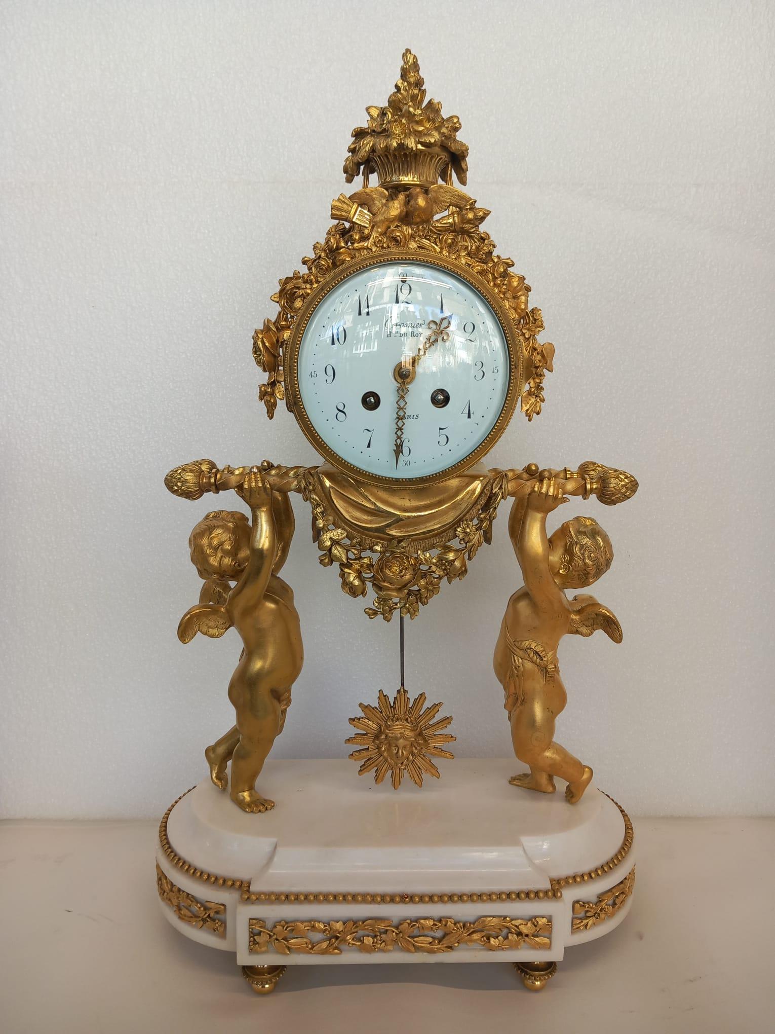 A French 19th Century Clock Garniture  For Sale 6