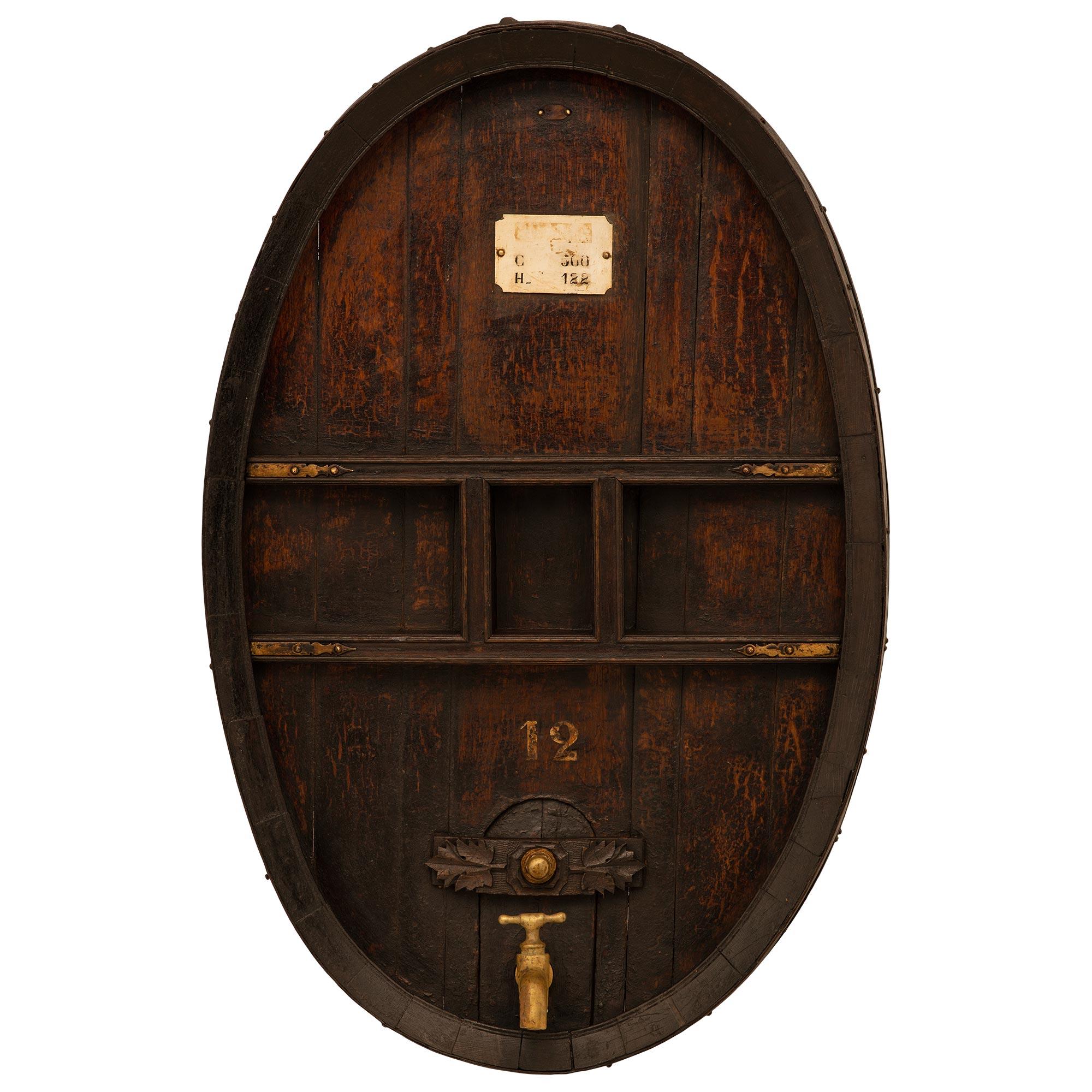 A French 19th century Cognac/wine Oak barrel wall decor