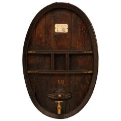 A French 19th century Cognac/wine Oak barrel wall decor