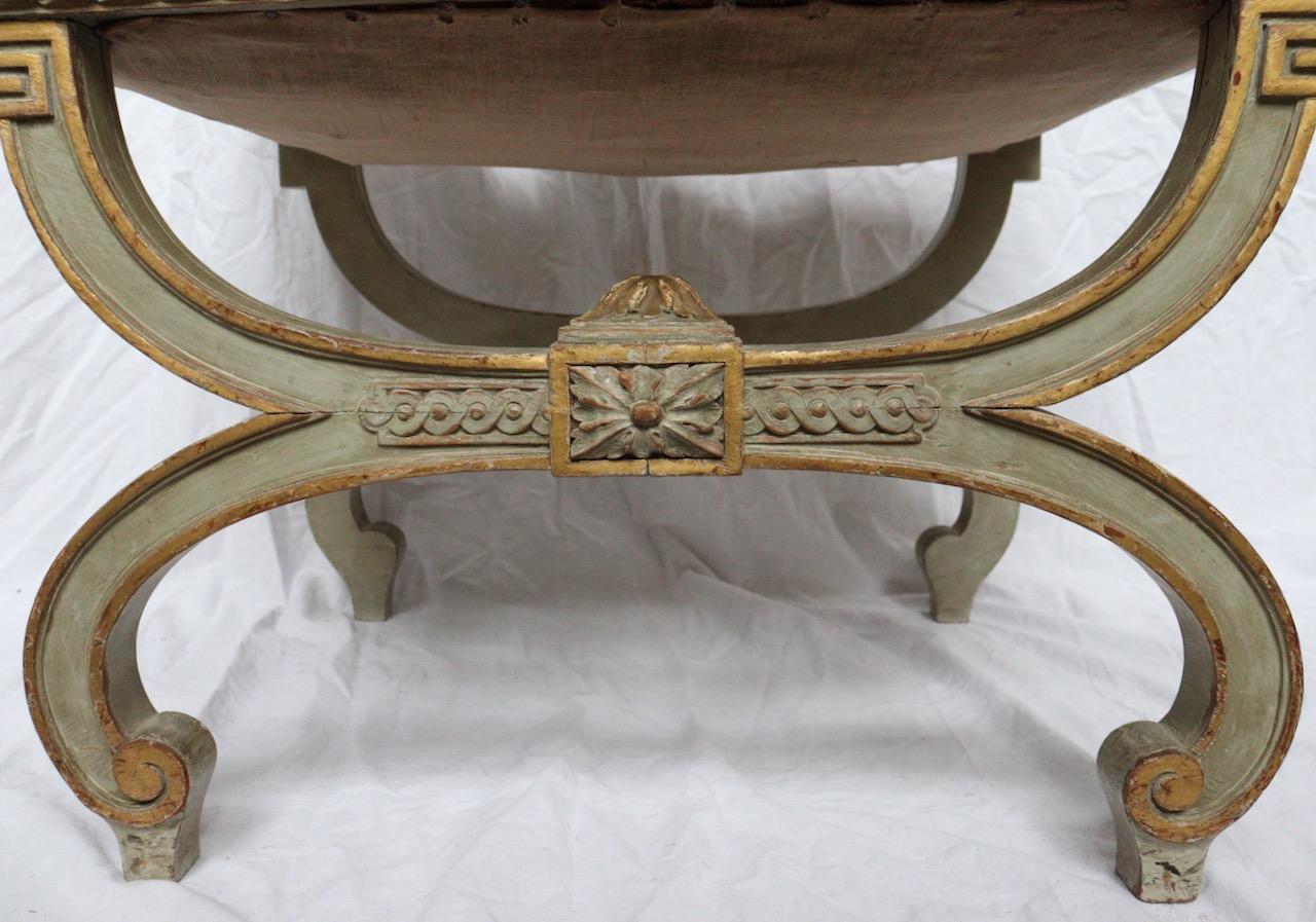 French 19th Century Curule Lacquered Stool, circa 1880 1