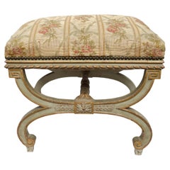 Antique French 19th Century Curule Lacquered Stool, circa 1880