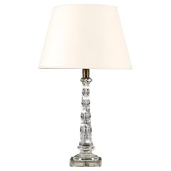 A French 19th Century Cut Glass Column Lamp after Baccarat
