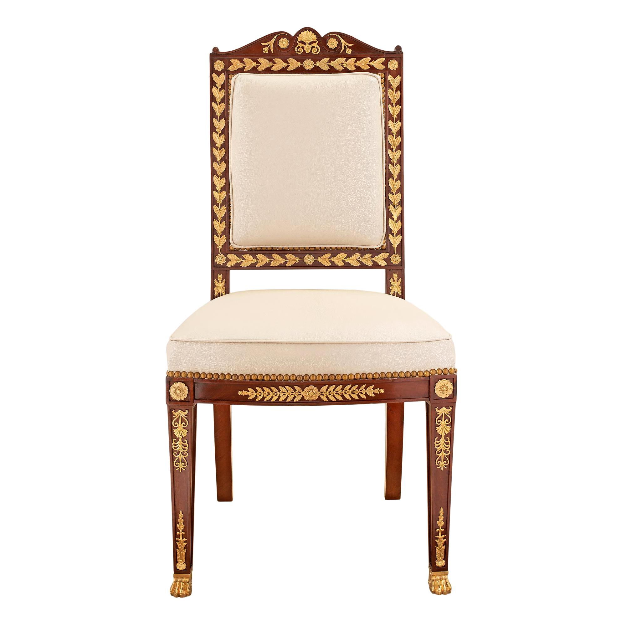 Pair of Russian Empire Side Chairs For Sale at 1stdibs