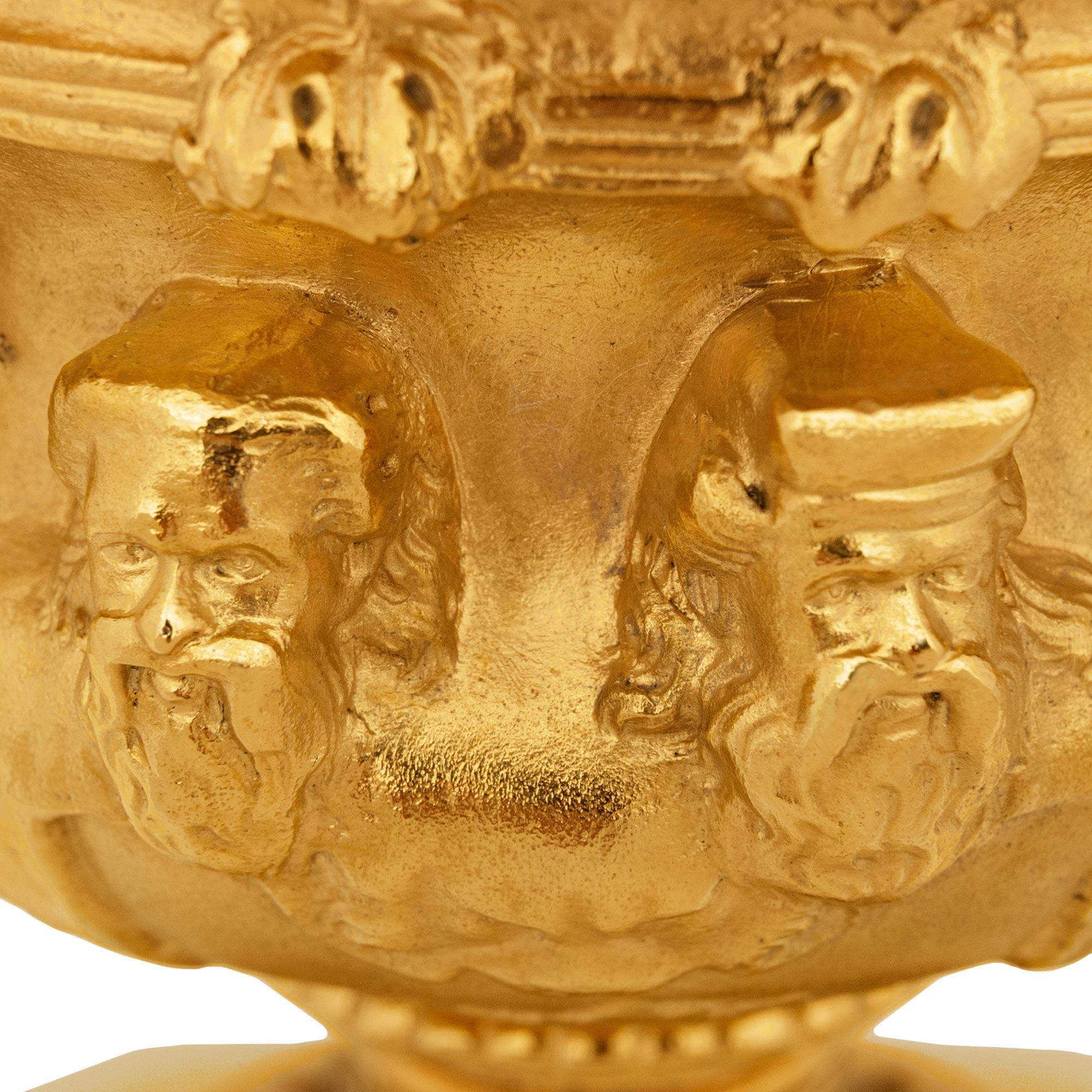 A French 19th century Grand Tour Period Onyx and Ormolu Warwick vases For Sale 4