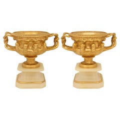 A French 19th century Grand Tour Period Onyx and Ormolu Warwick vases
