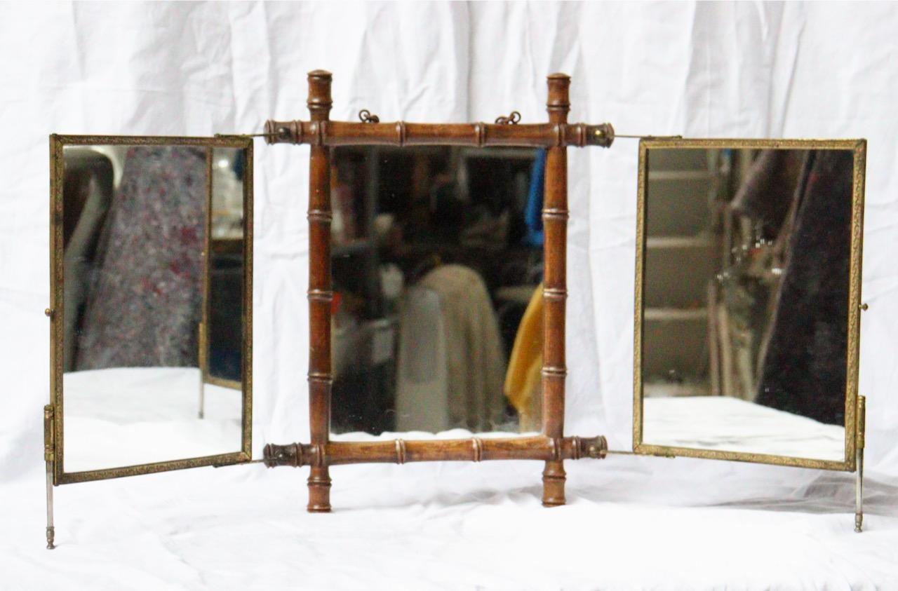 French 19th Century Japonisme Hanging Brot Mirror, circa 1890 In Good Condition In Saint-Ouen, FR