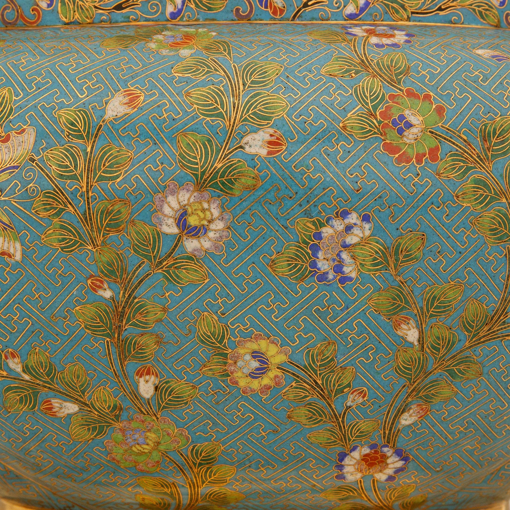 Céramique Vase/vase en cloisonné et bronze doré de style Japonais du 19ème siècle en vente