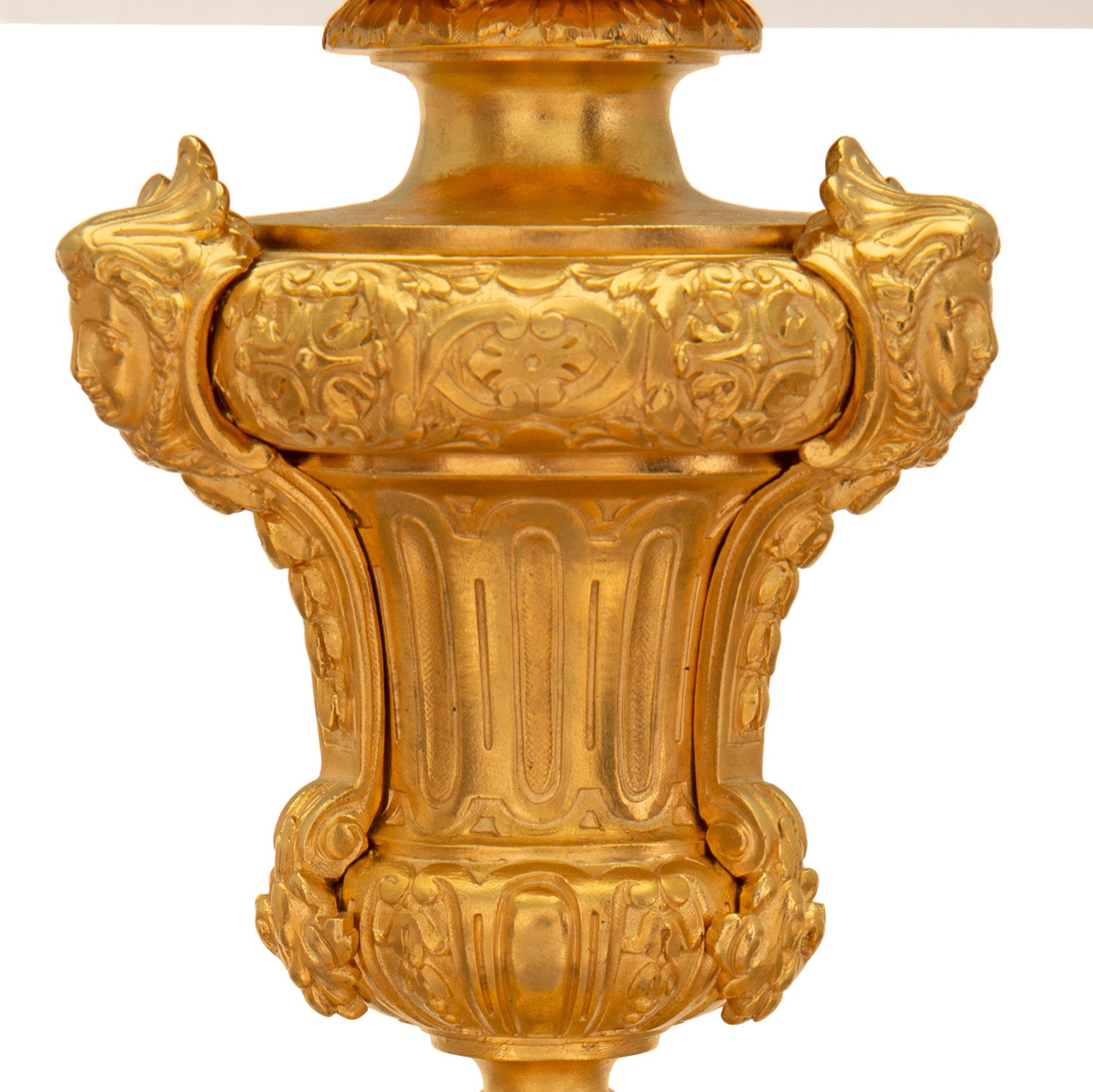French 19th Century Louis XIV St. Ormolu and Glass Side Table For Sale 2