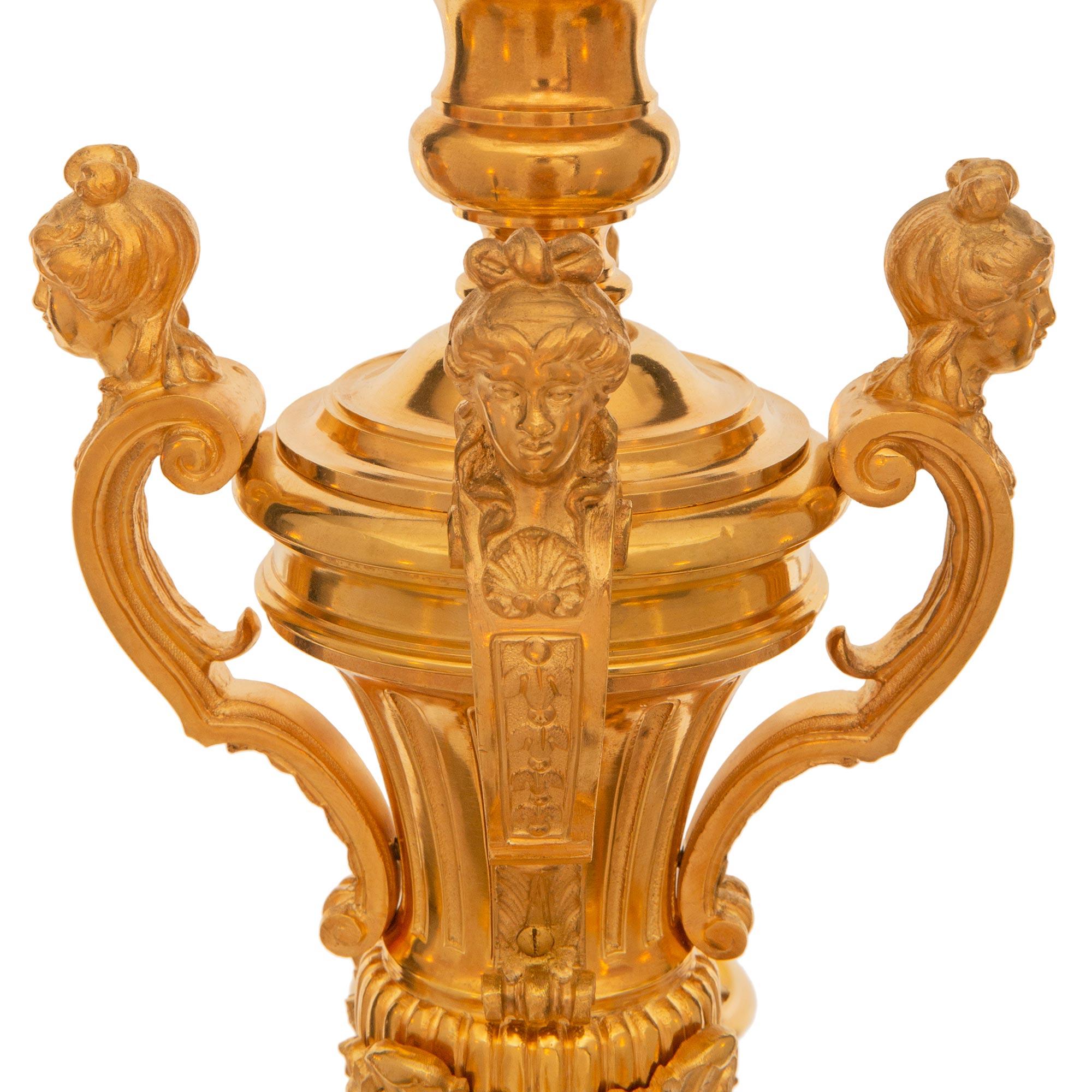A French 19th century Louis XIV st.. ormolu chandelier In Good Condition For Sale In West Palm Beach, FL