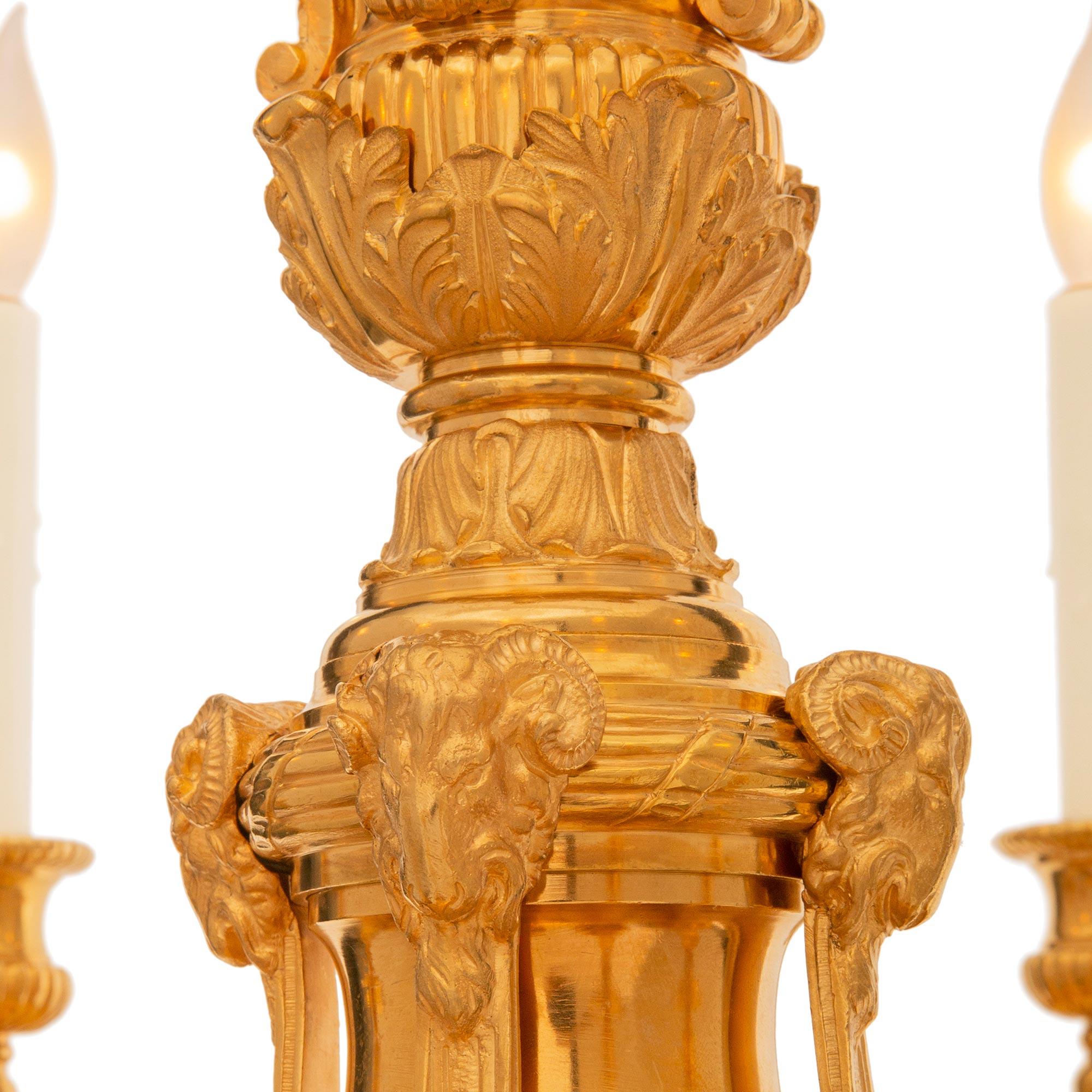 19th Century A French 19th century Louis XIV st.. ormolu chandelier For Sale