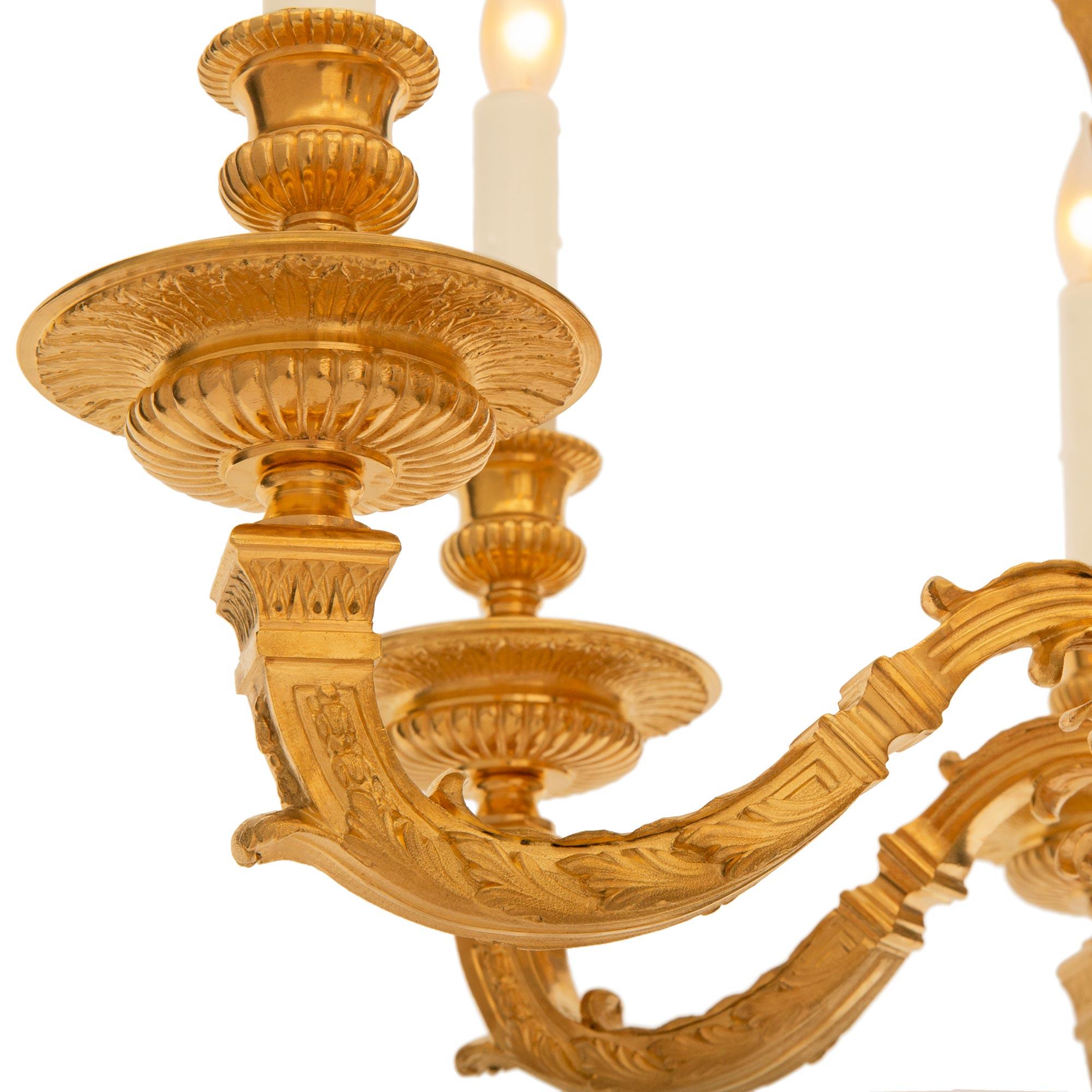 A French 19th century Louis XIV st.. ormolu chandelier For Sale 1