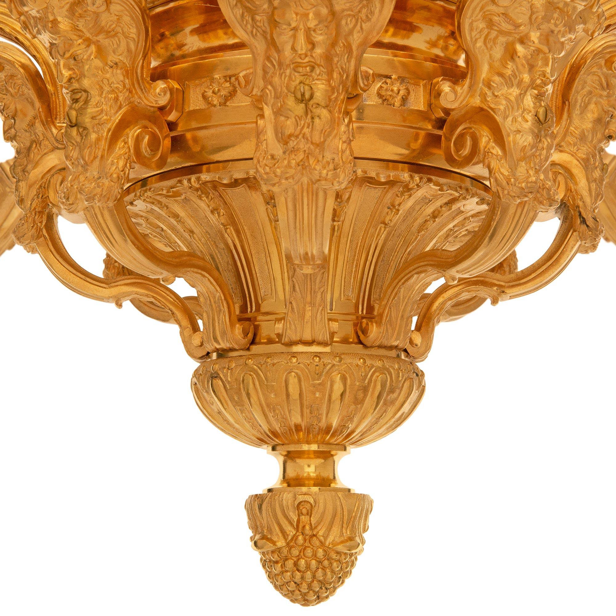 A French 19th century Louis XIV st.. ormolu chandelier For Sale 2