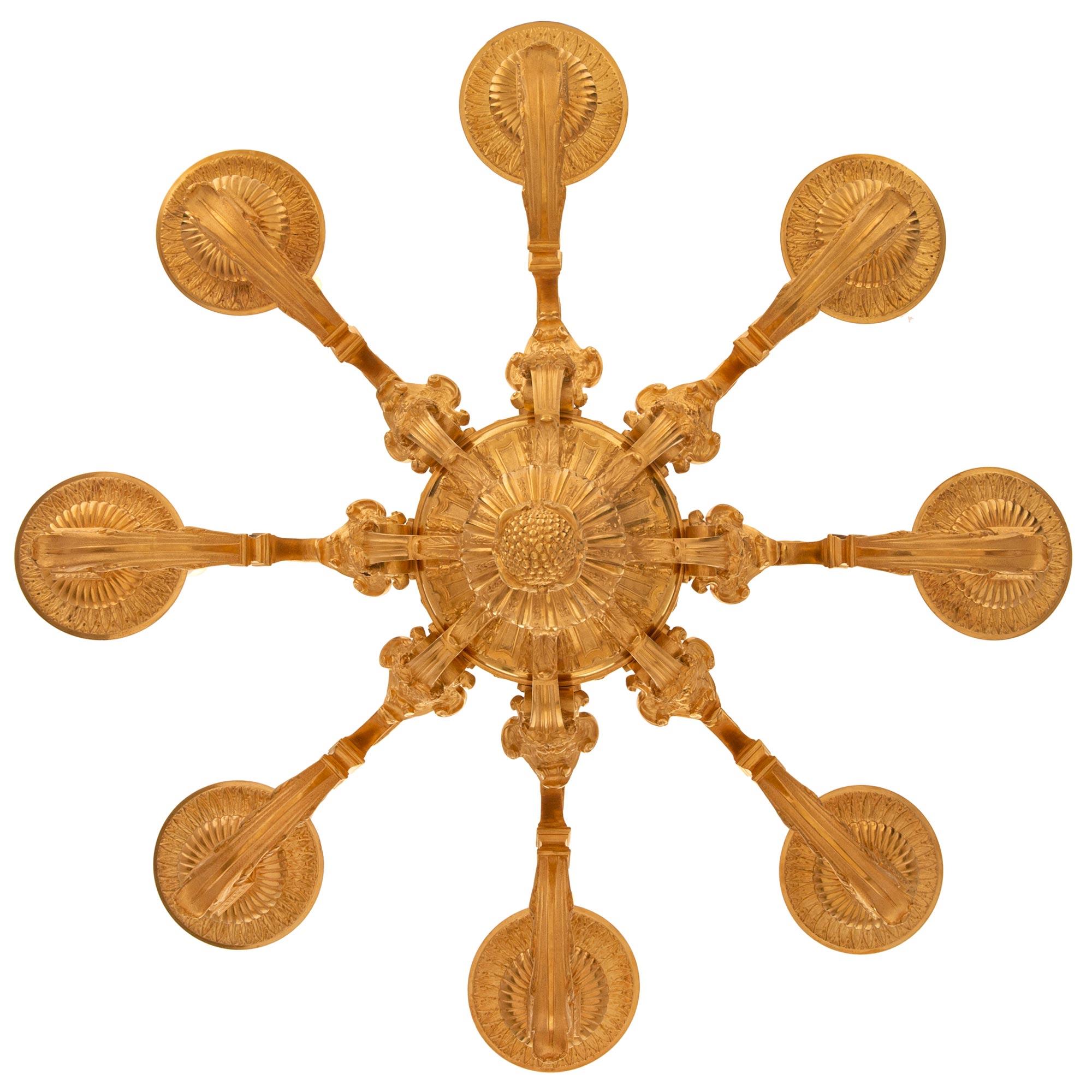 A French 19th century Louis XIV st.. ormolu chandelier For Sale 3