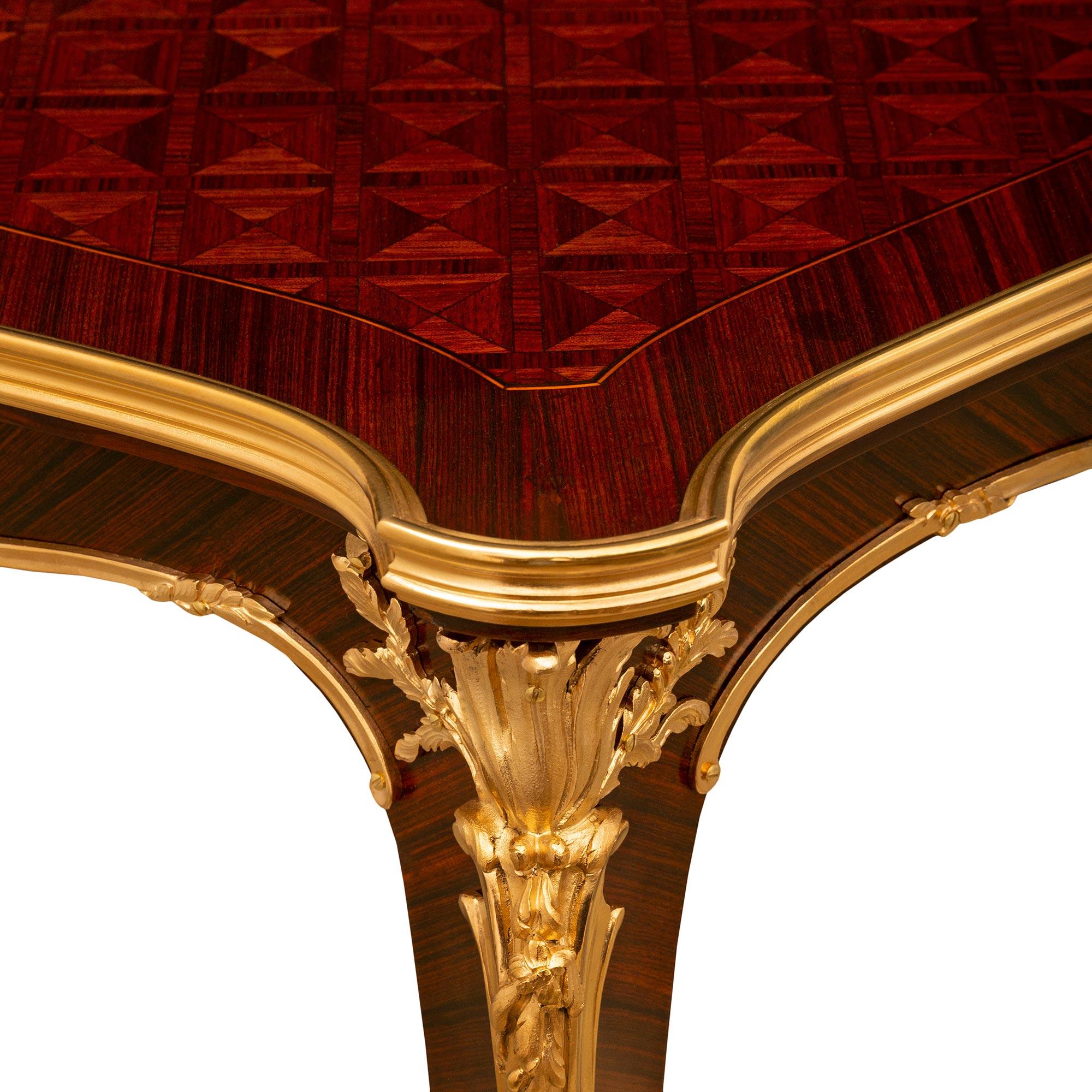 Ormolu A French 19th century Louis XV st. coffee table attr to Francois Linke For Sale