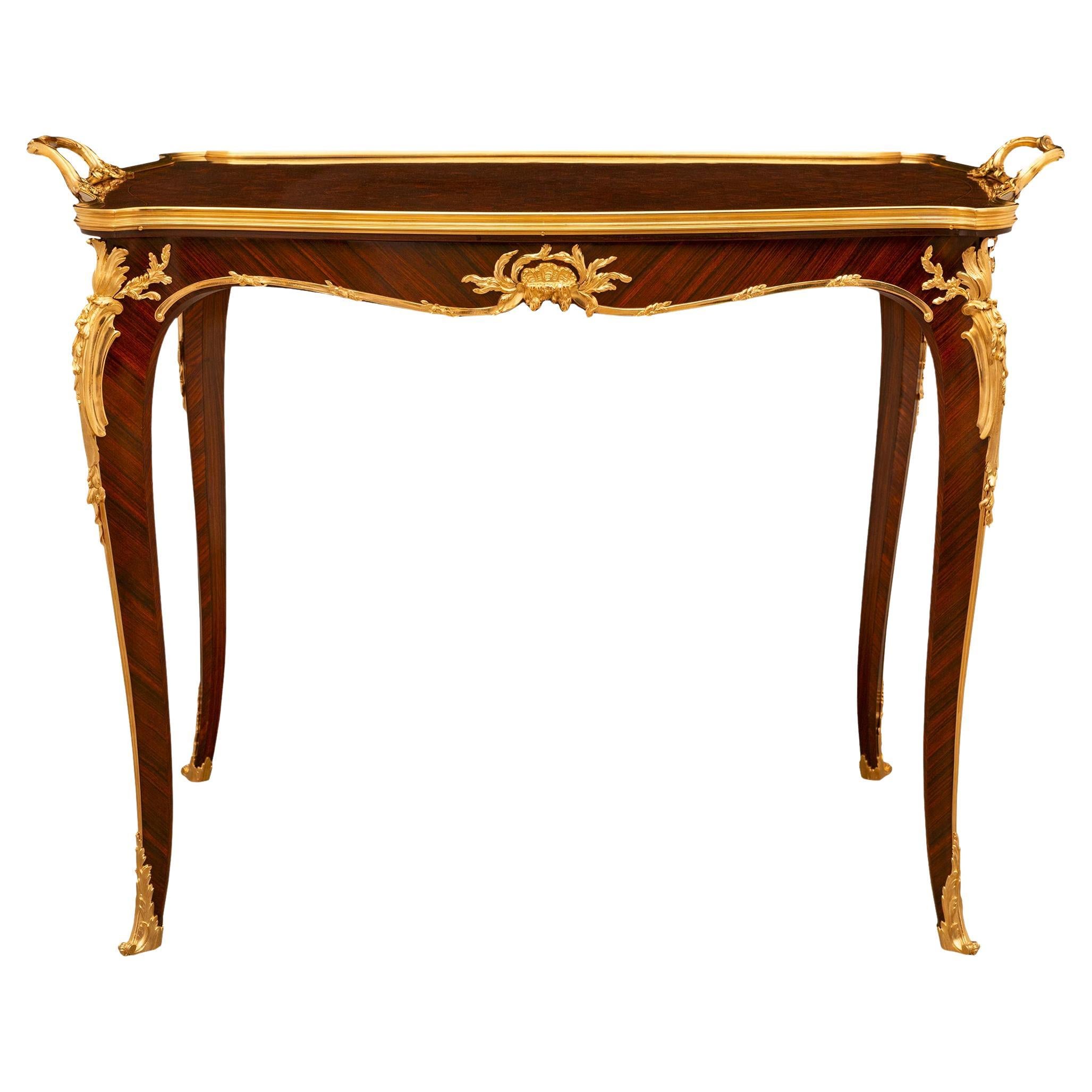 A French 19th century Louis XV st. coffee table attr to Francois Linke For Sale