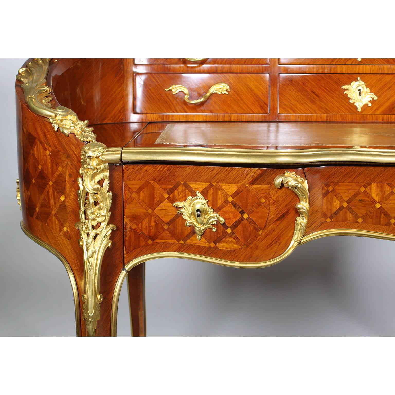 19th Century Louis XV Style Gilt-Bronze Mounted Secretary, Attributed to Millet 1