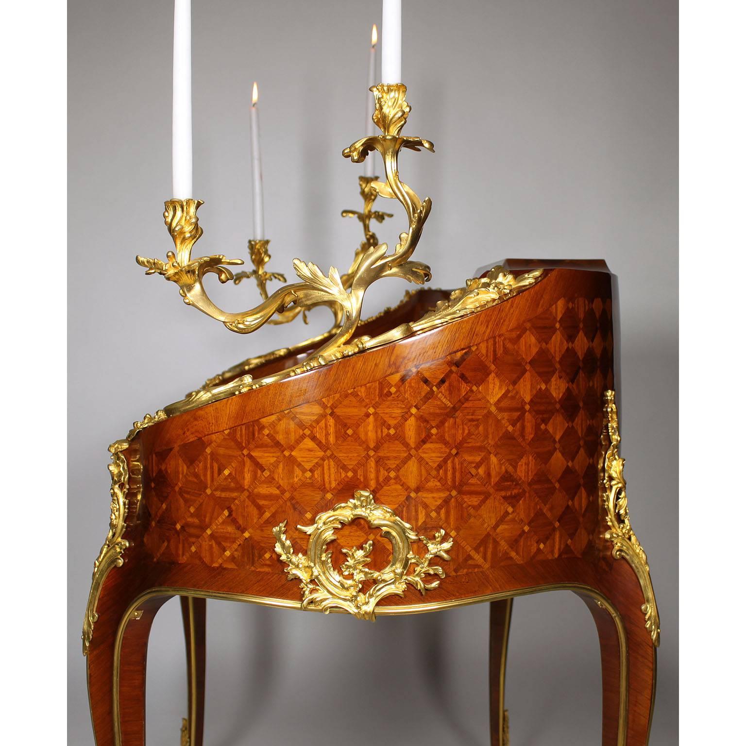 19th Century Louis XV Style Gilt-Bronze Mounted Secretary, Attributed to Millet 2