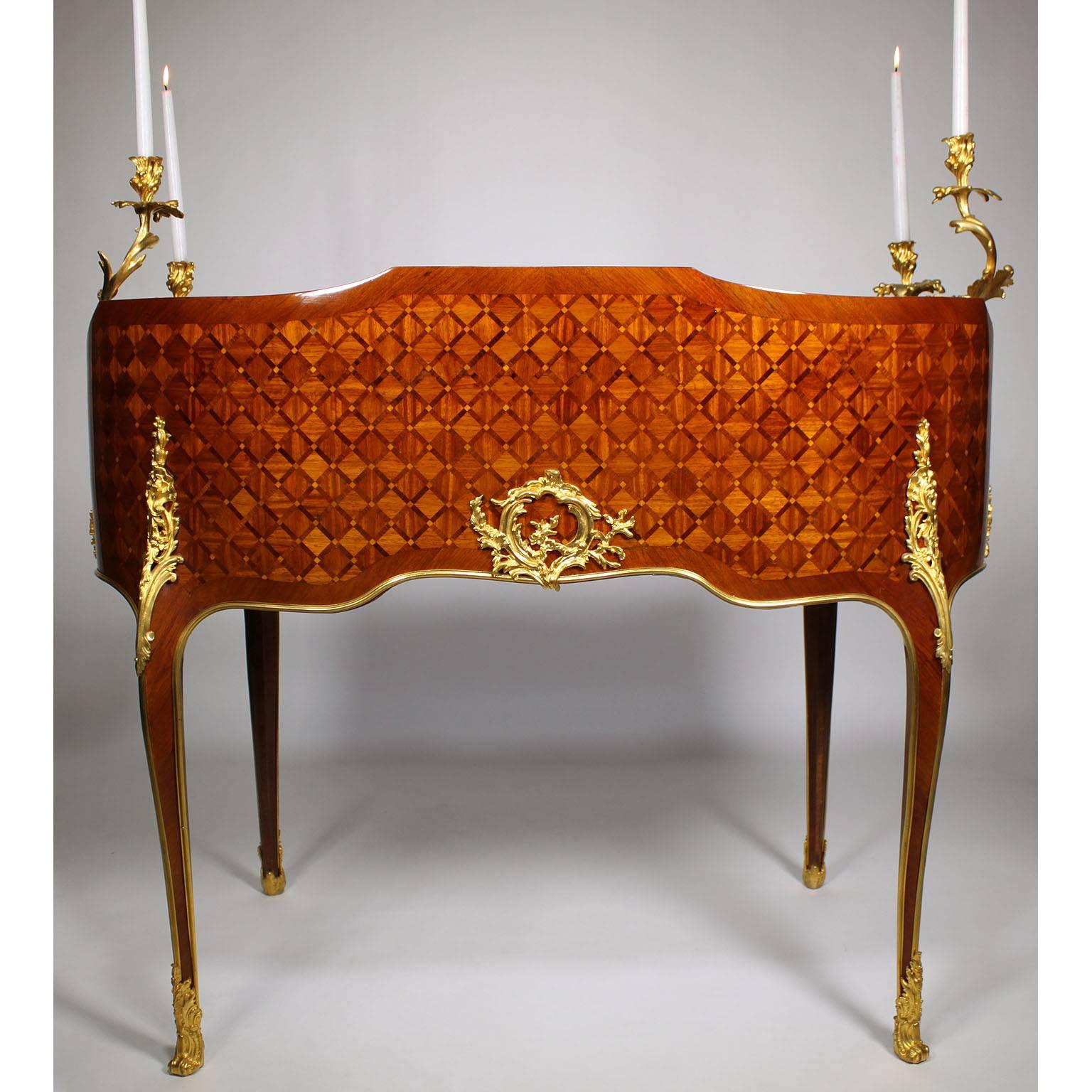 19th Century Louis XV Style Gilt-Bronze Mounted Secretary, Attributed to Millet 3