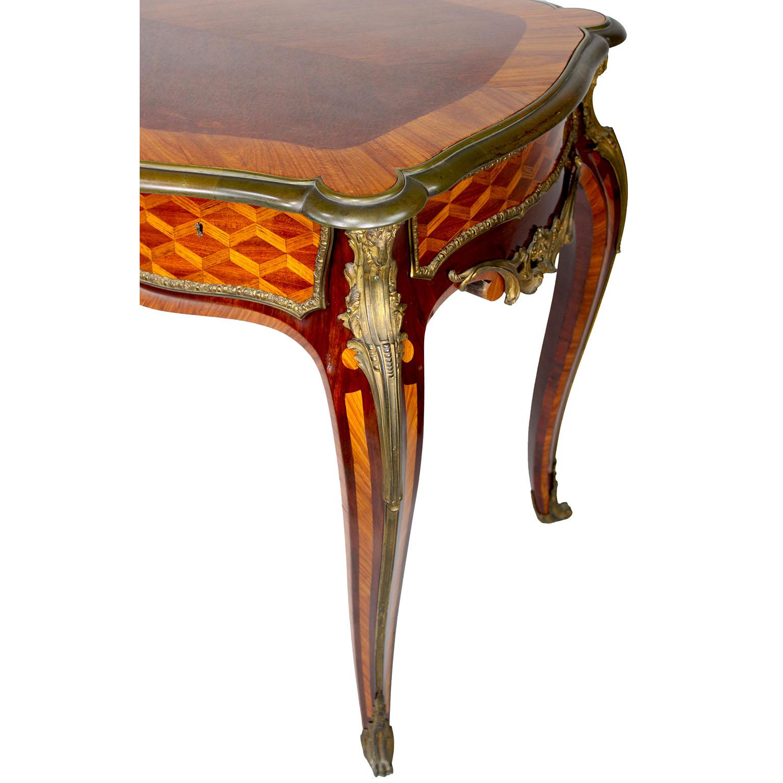 A French 19th Century Louis XV Style Kingwood Parquetry Ladies Writing Desk  For Sale 2