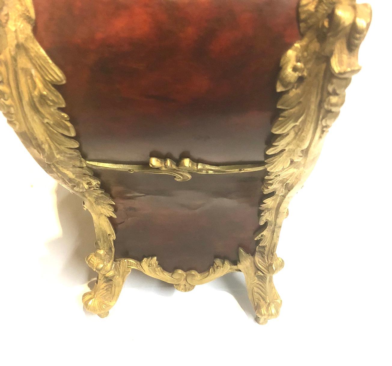 Rococo A French 19th Century Louis XV Style Ormolu Mounted Bracket Clock For Sale