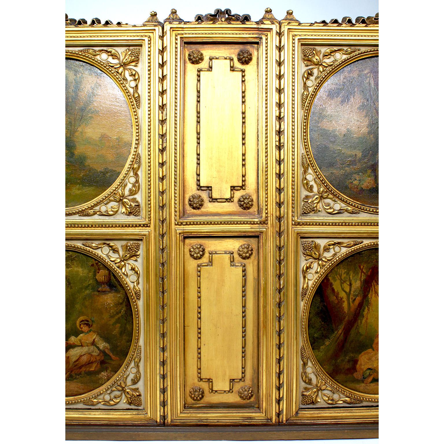French 19th Century Louis XV & Vernis Martin Style Giltwood Fireplace Screen For Sale 5