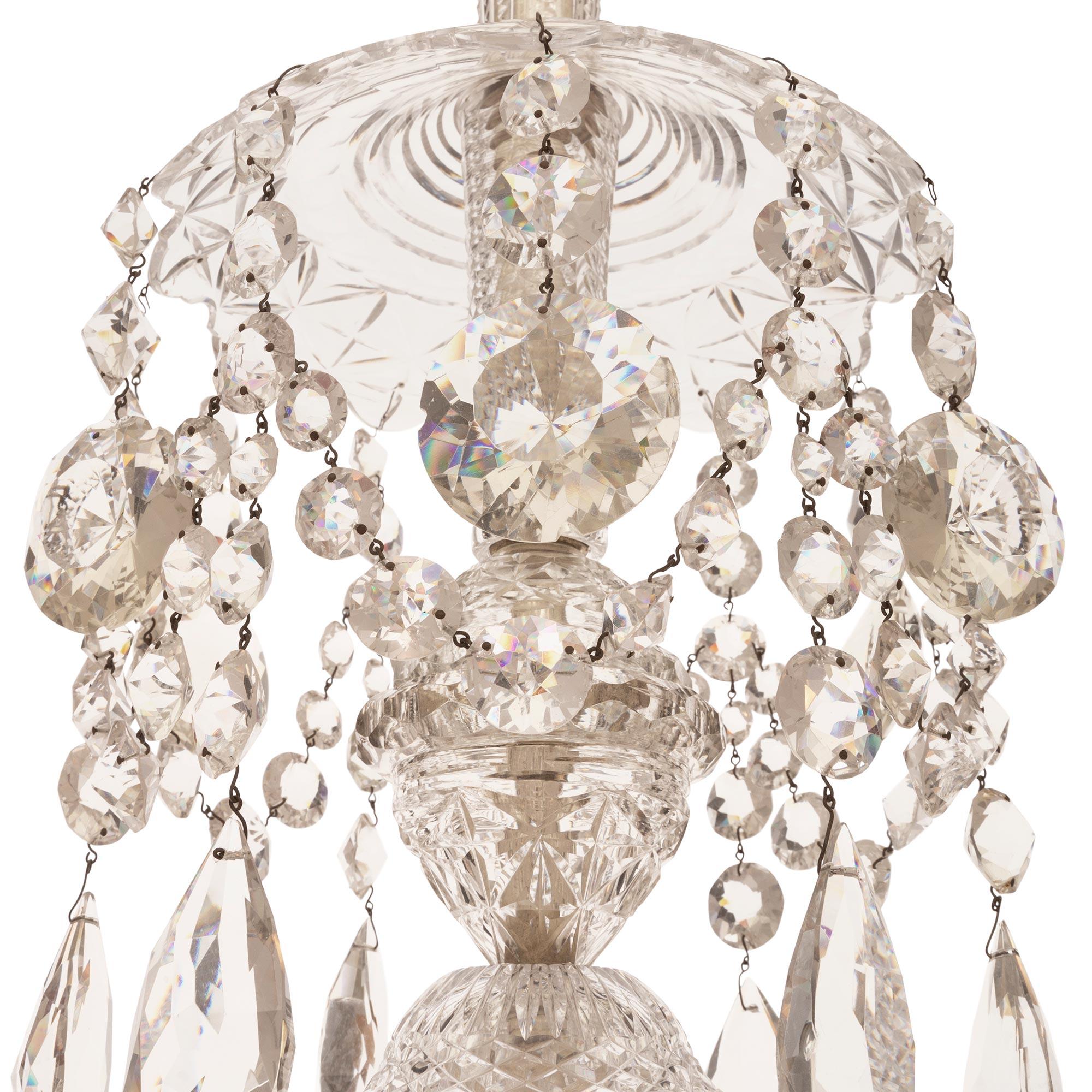 19th Century A French 19th century Louis XVI st. Baccarat crystal chandelier  For Sale