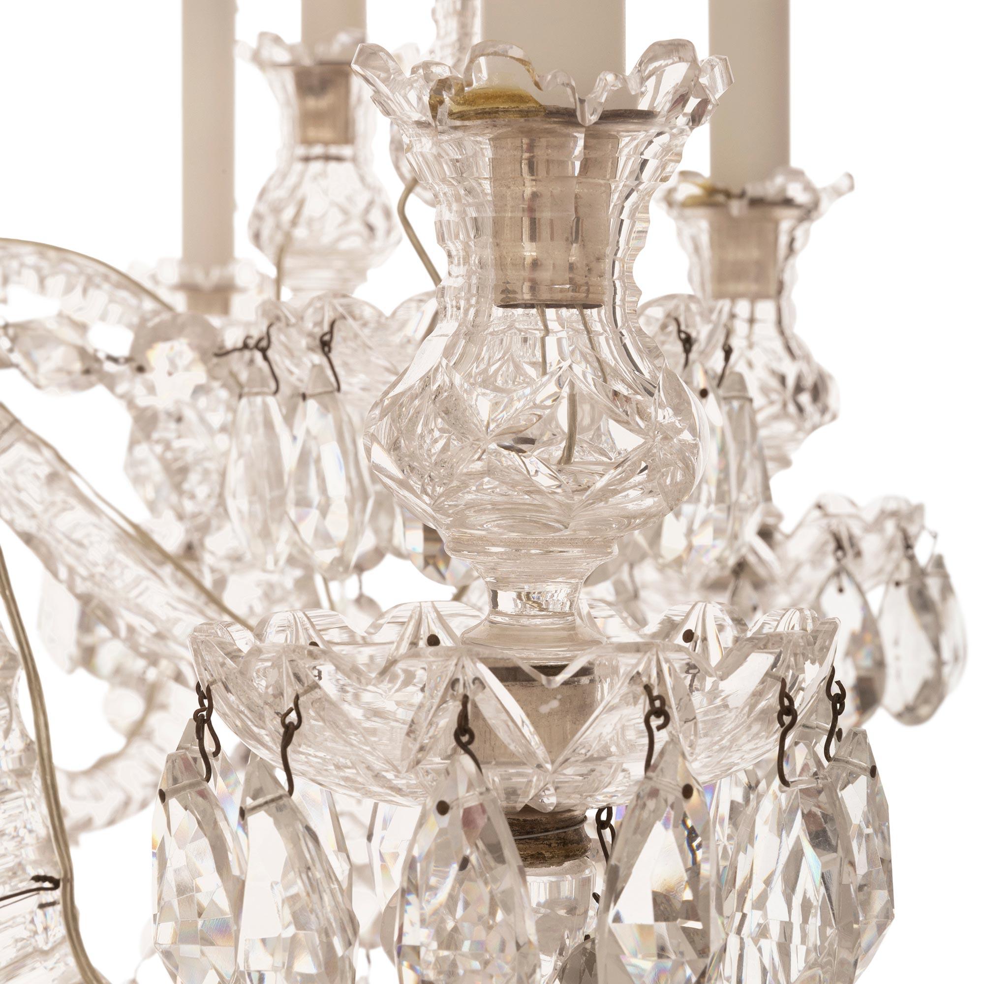A French 19th century Louis XVI st. Baccarat crystal chandelier  For Sale 2